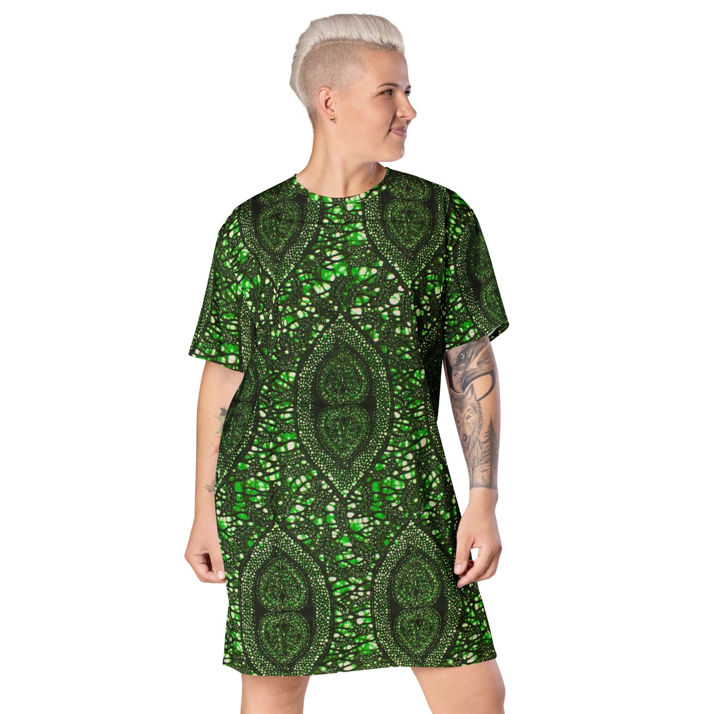 Green Peas Ankara T-shirt Dress