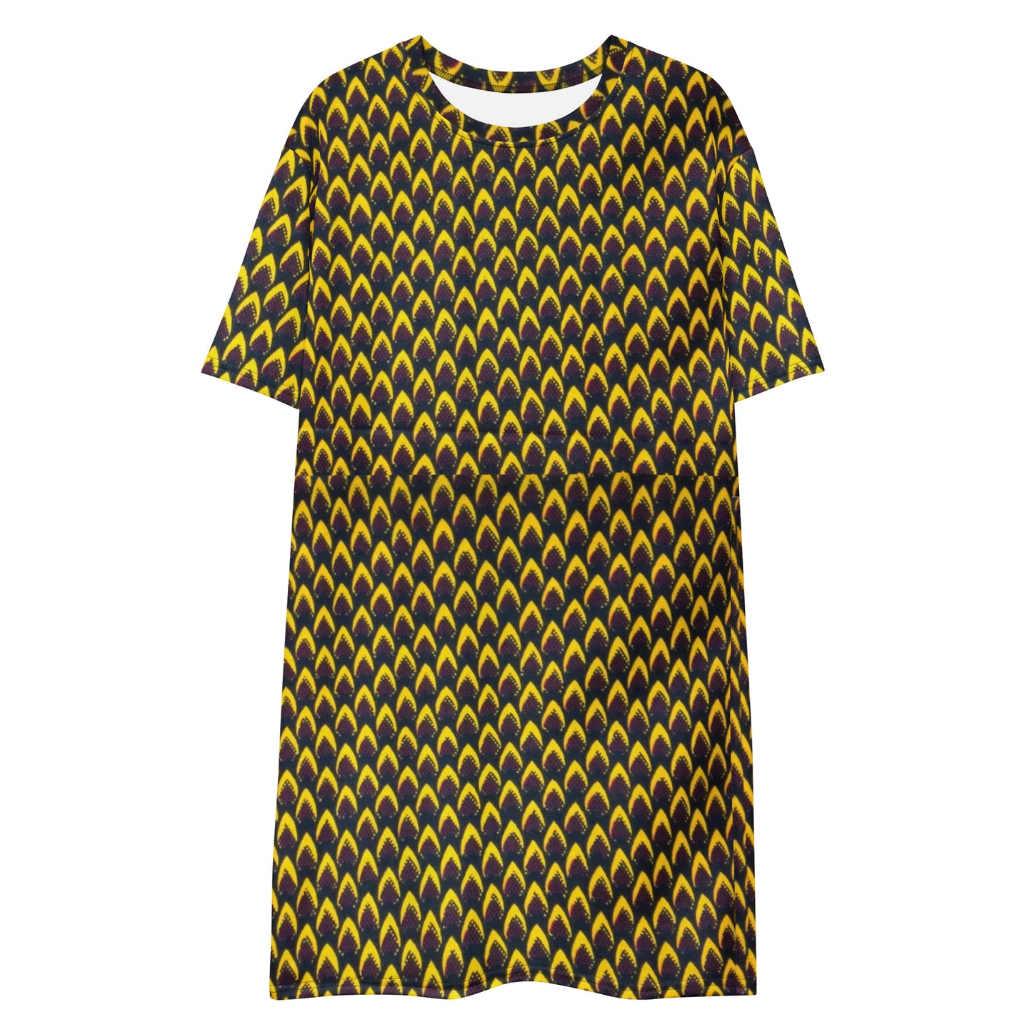 Yellow Flame Ankara T-shirt Dress