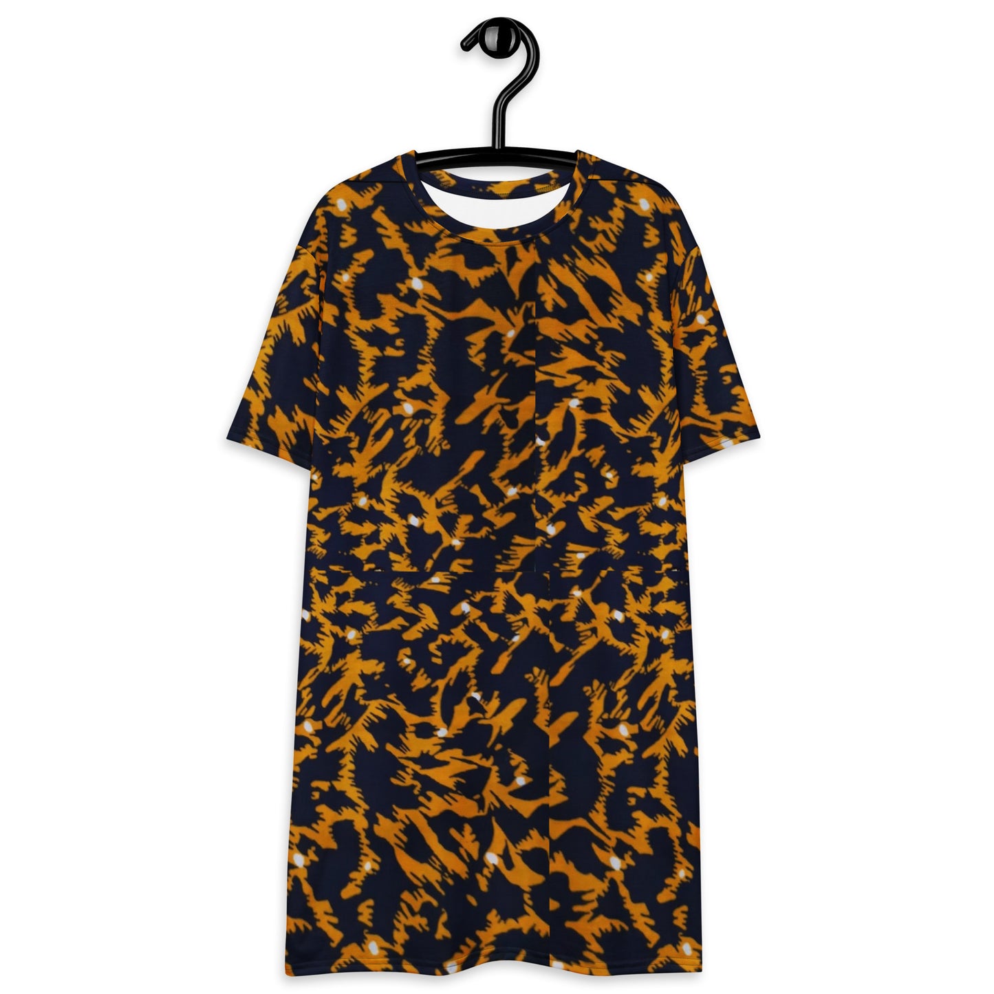 Yellow Leopard Ankara T-shirt Dress