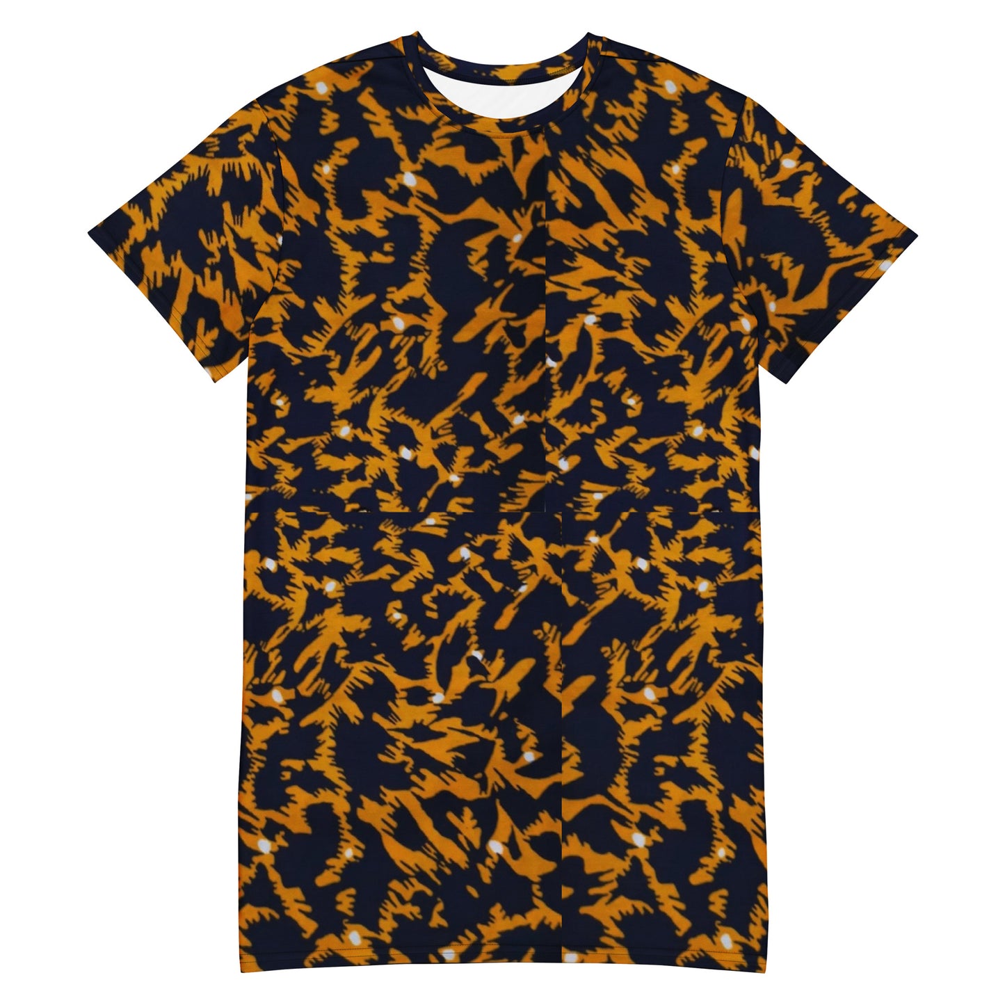 Yellow Leopard Ankara T-shirt Dress