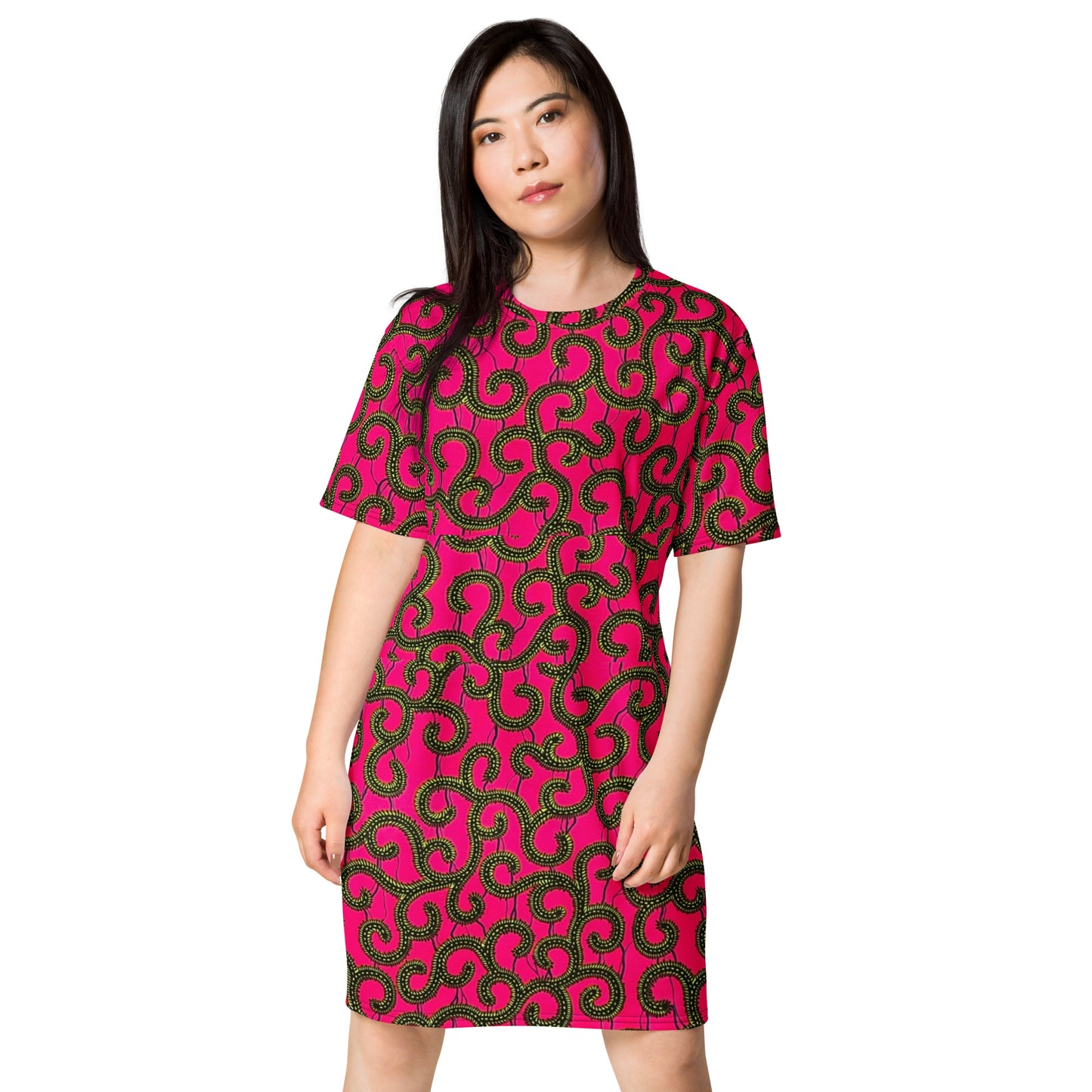 Pink Ankara T-shirt Dress