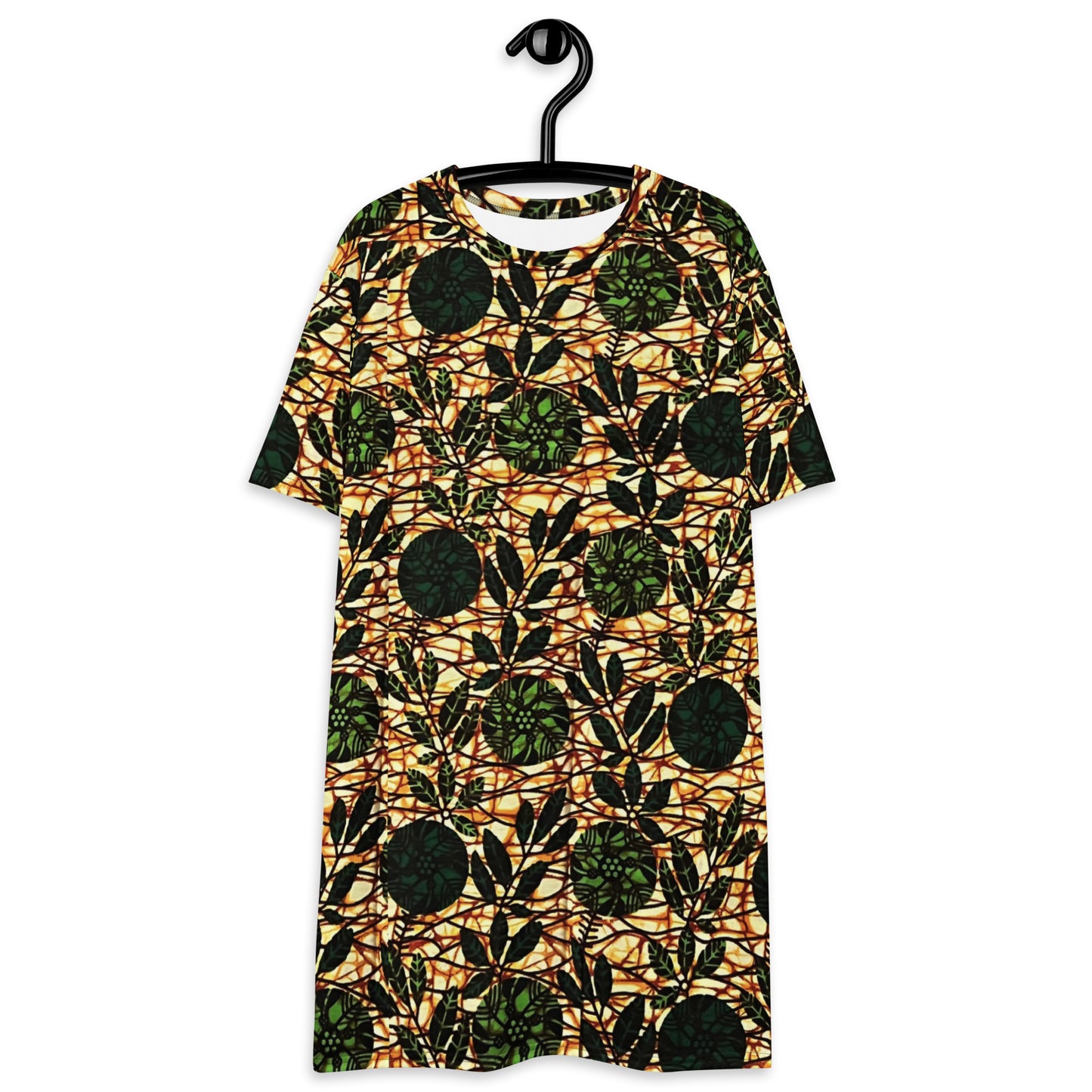 Green Leaf Wine Ankara T-shirt Dress