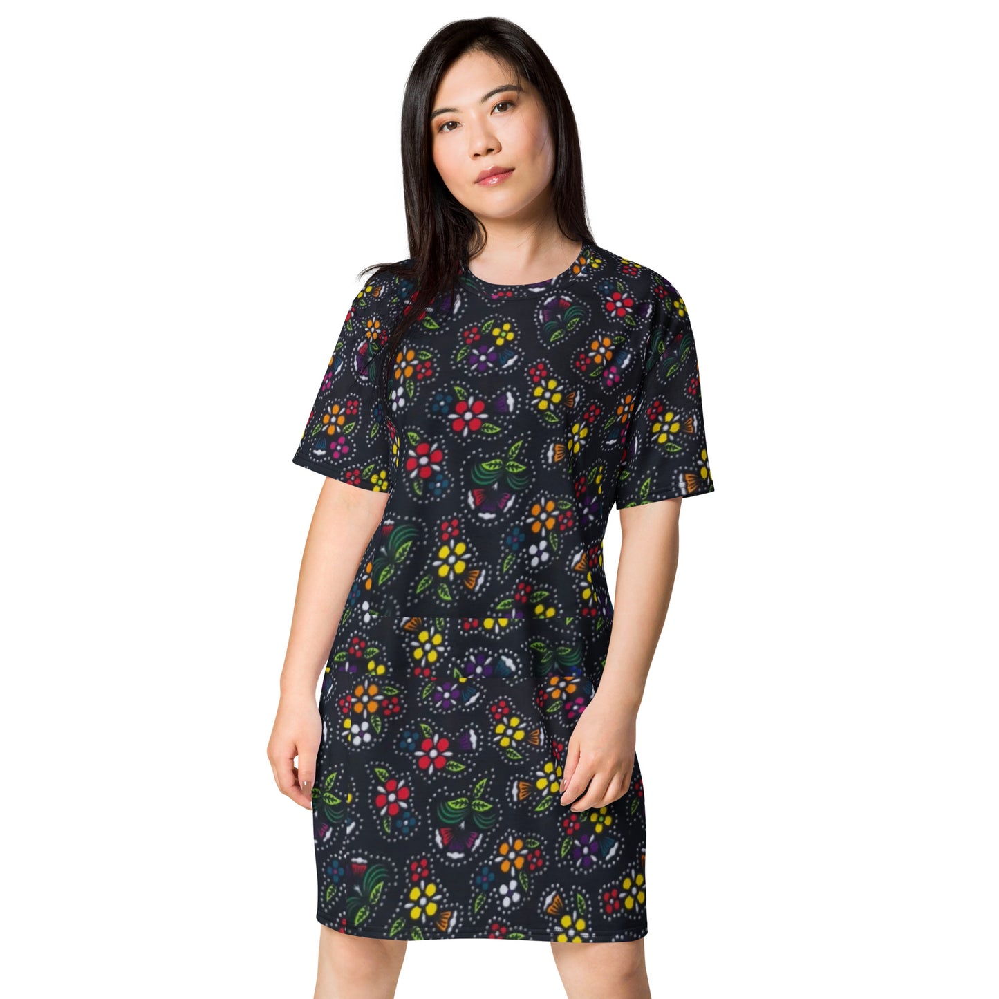 Multicolour Dark Ankara T-shirt Dress