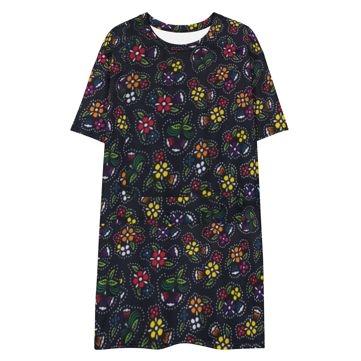 Multicolour Dark Ankara T-shirt Dress