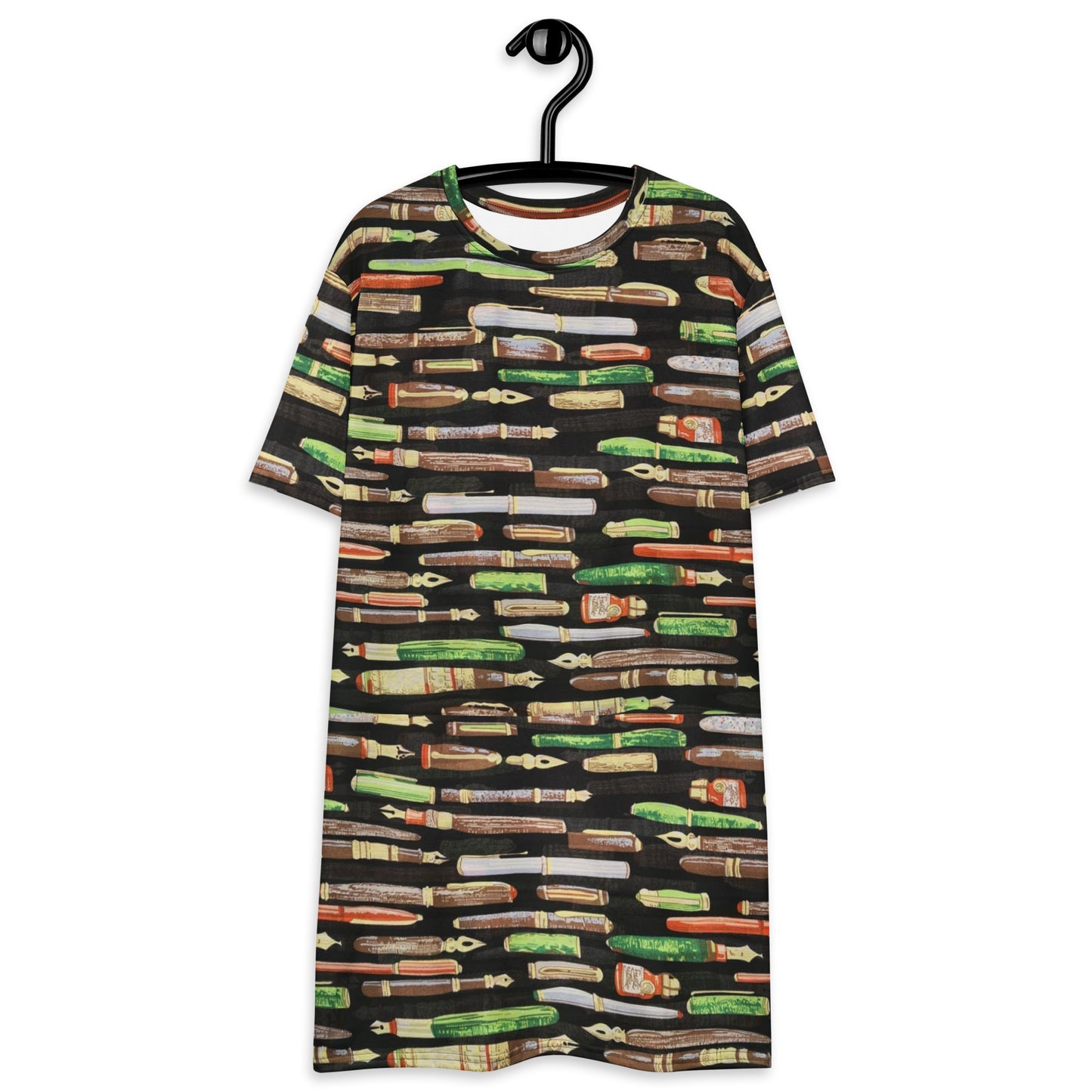 Green Pen Ankara T-shirt Dress