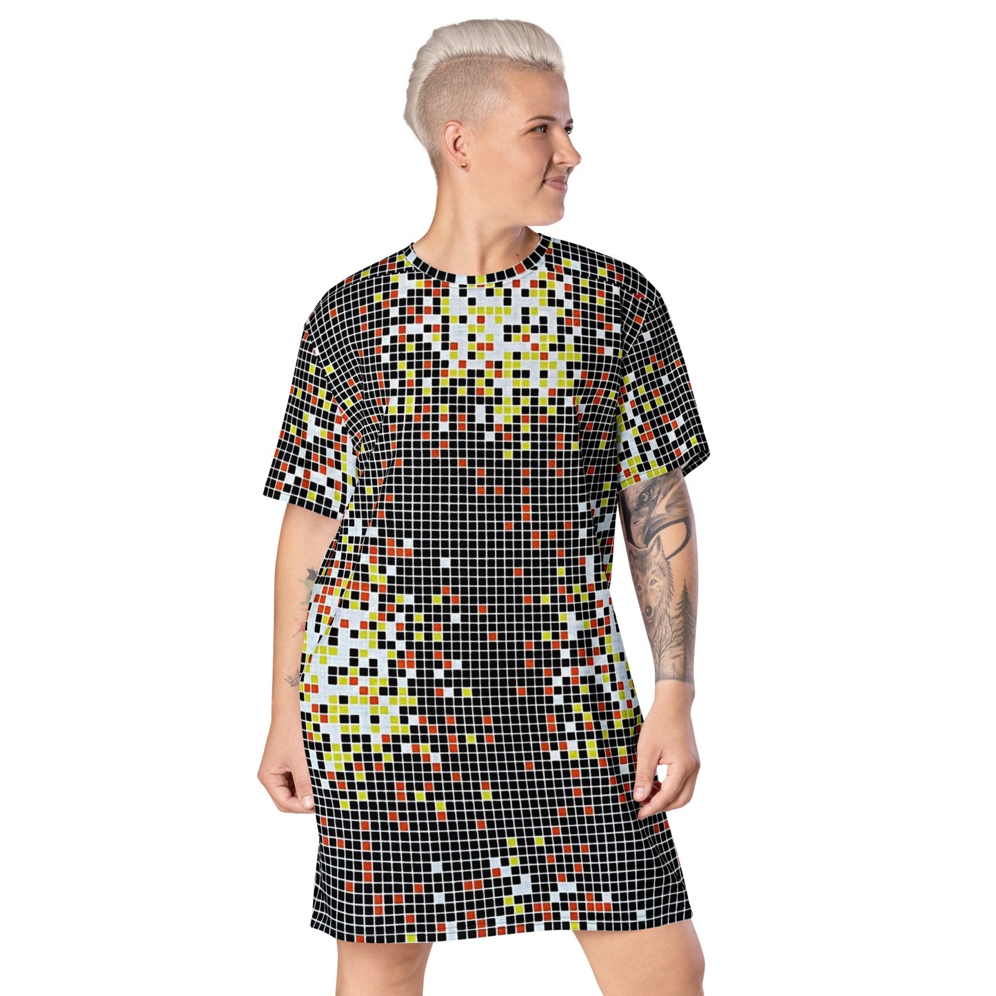 Graphic Square Ankara T-shirt Dress