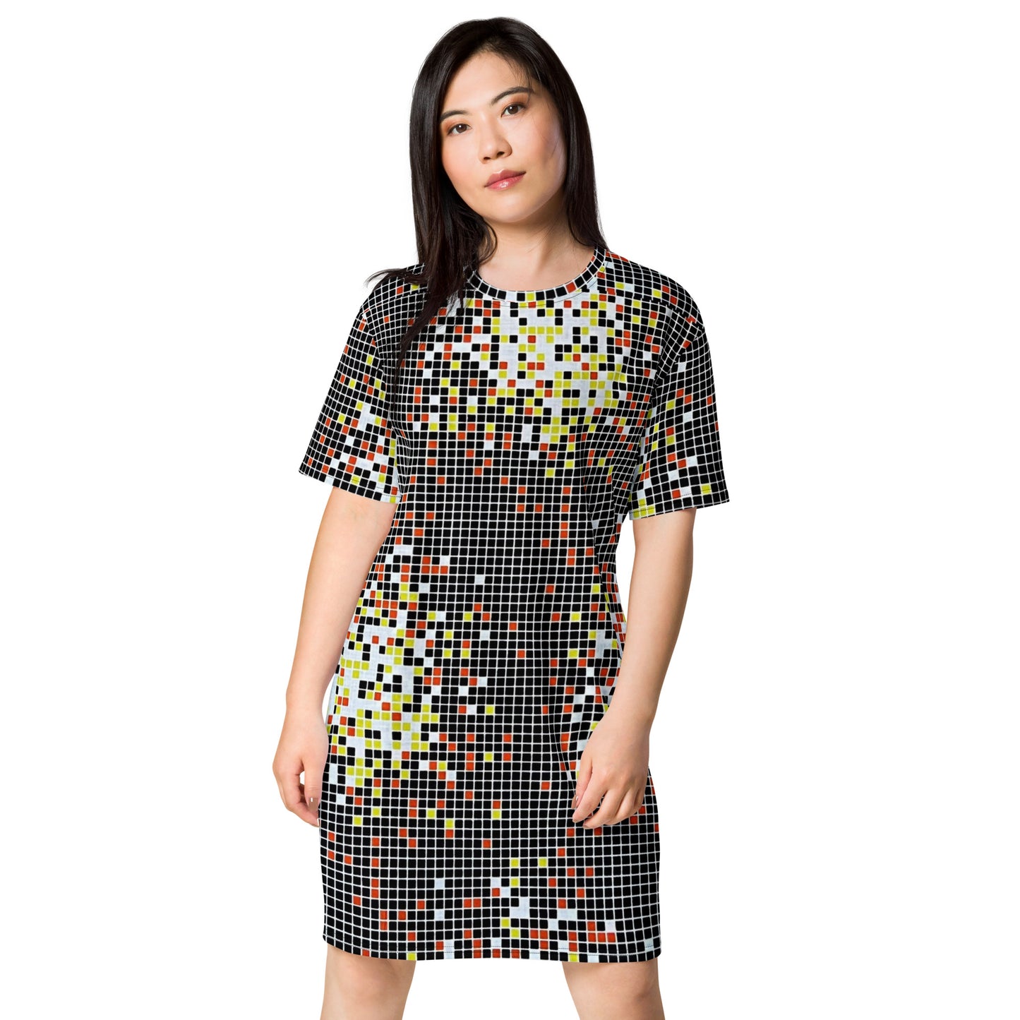 Graphic Square Ankara T-shirt Dress