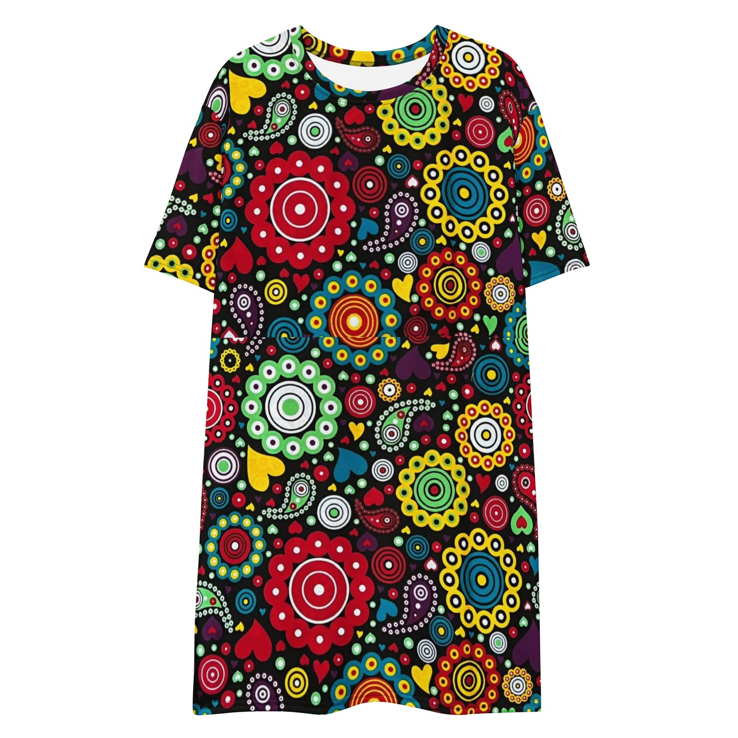 Multicolour Bloom Ankara T-shirt Dress