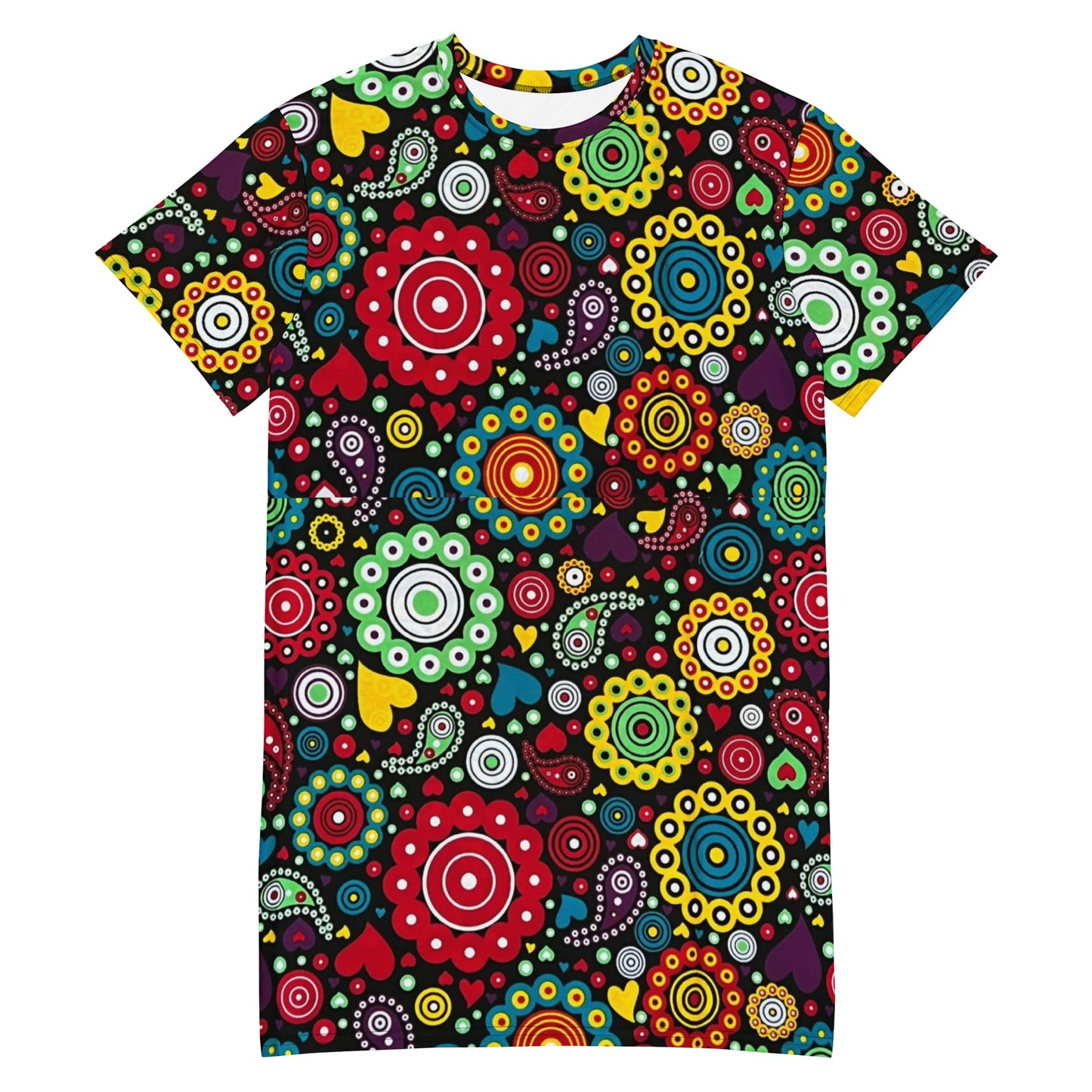 Multicolour Bloom Ankara T-shirt Dress