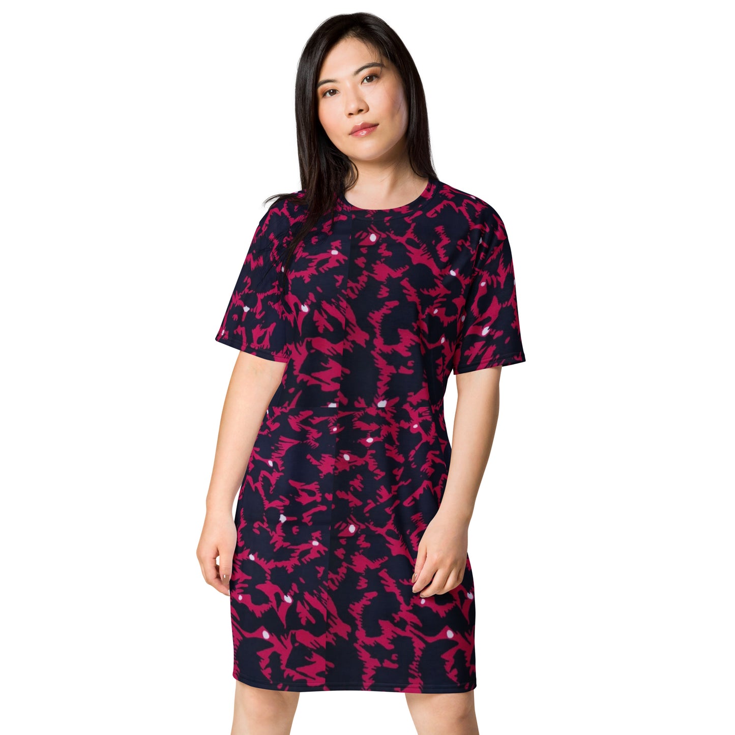 Pink Leopard Ankara T-shirt Dress