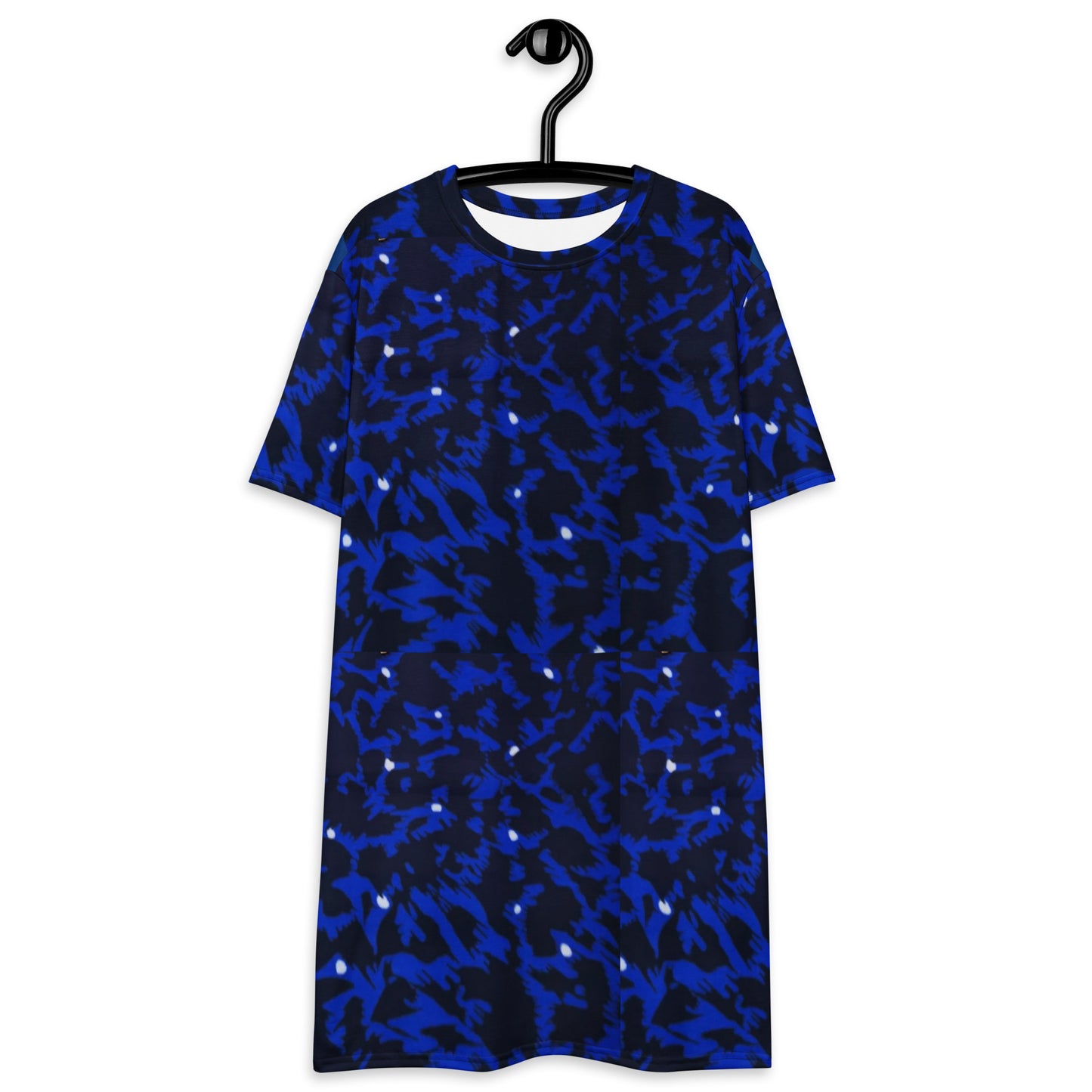 Blue Leopard Ankara T-shirt Dress