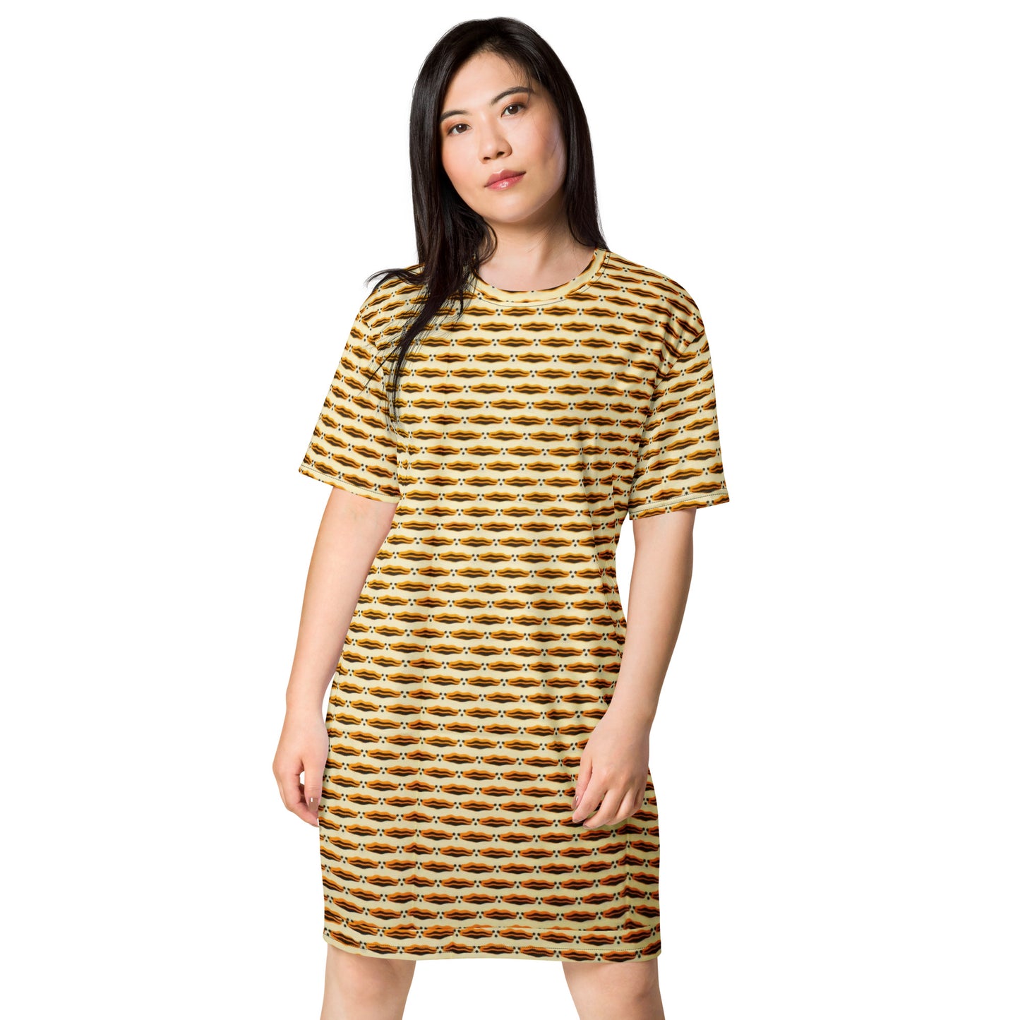 Brown Print Ankara T-shirt Dress