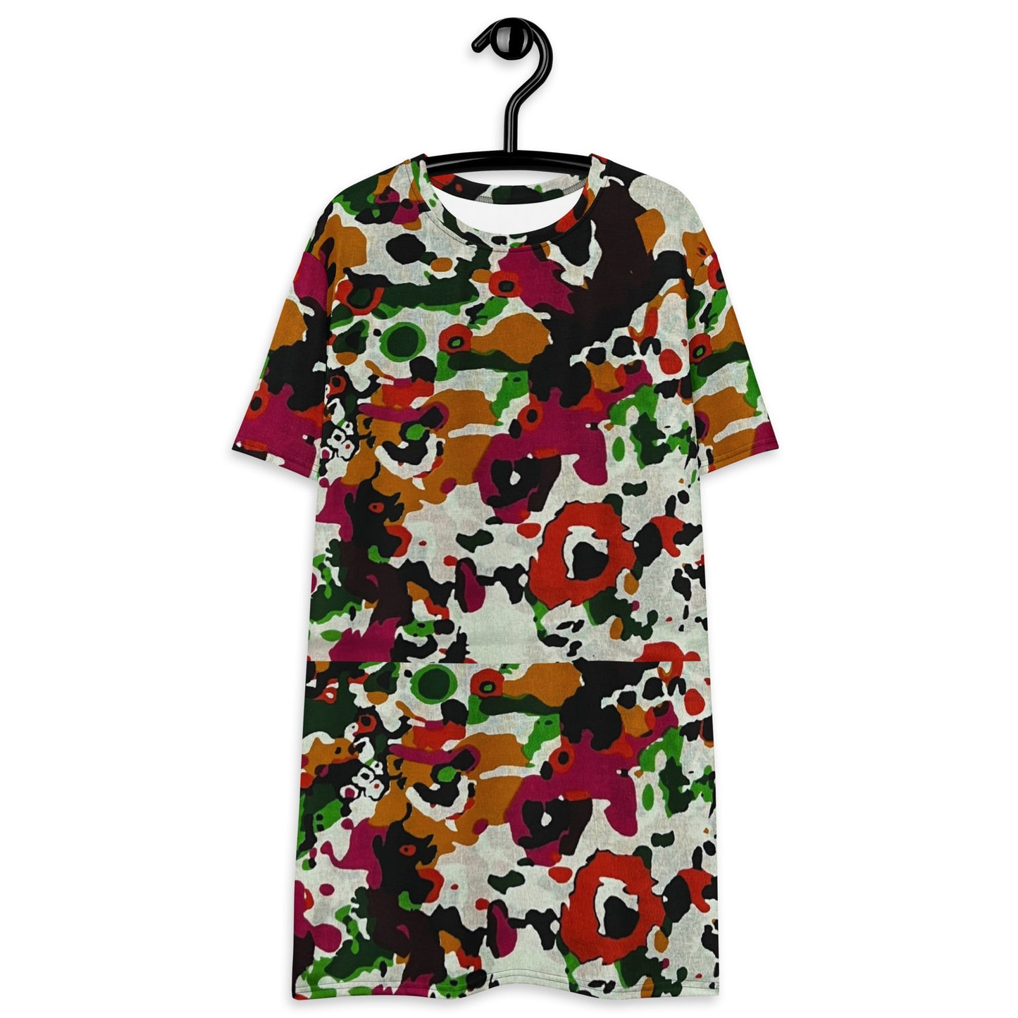 Multicolour Paint Ankara T-Shirt Dress