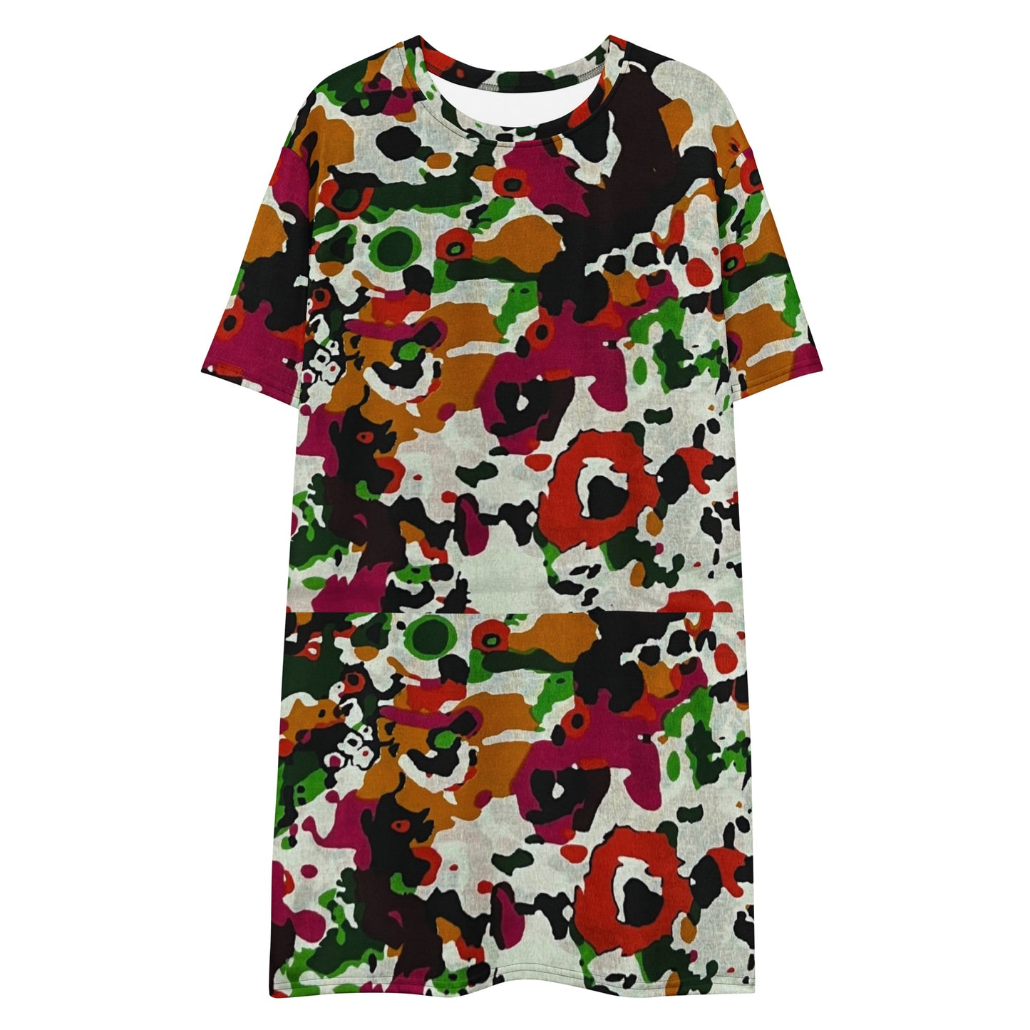 Multicolour Paint Ankara T-Shirt Dress