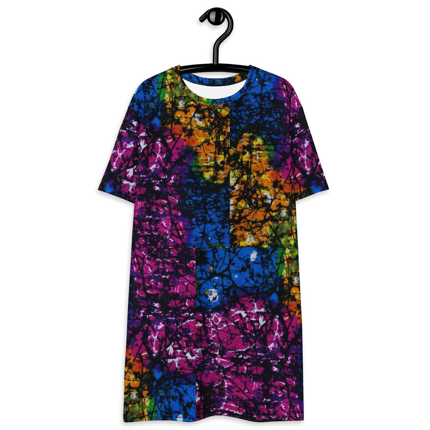 Multicolour Adire Ankara T-Shirt Dress