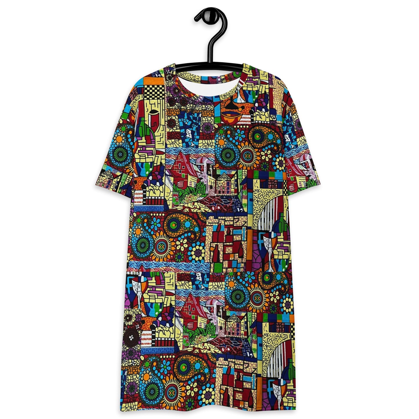 Colourful Artsy Ankara T-shirt Dress