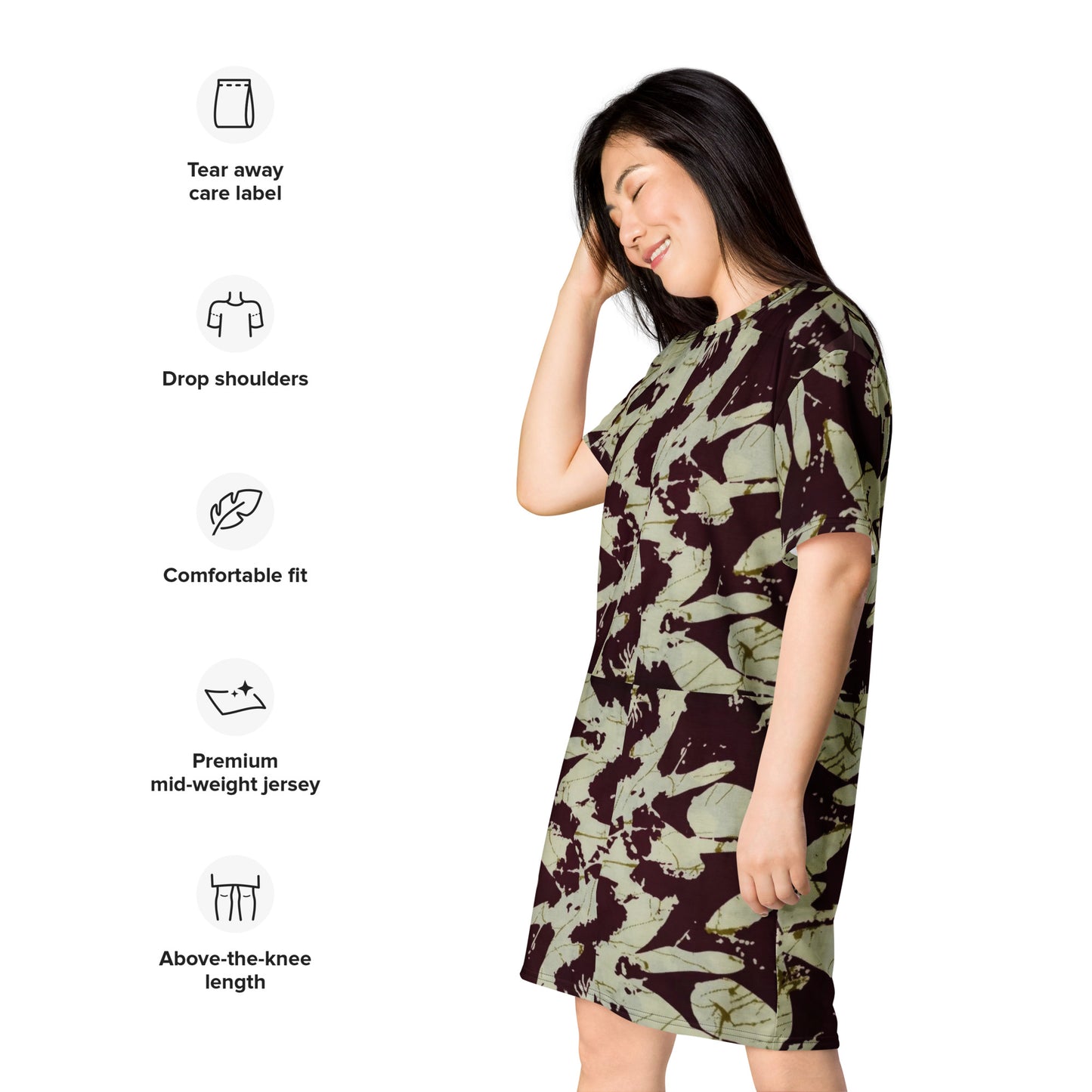 Brown Adire T-shirt Dress