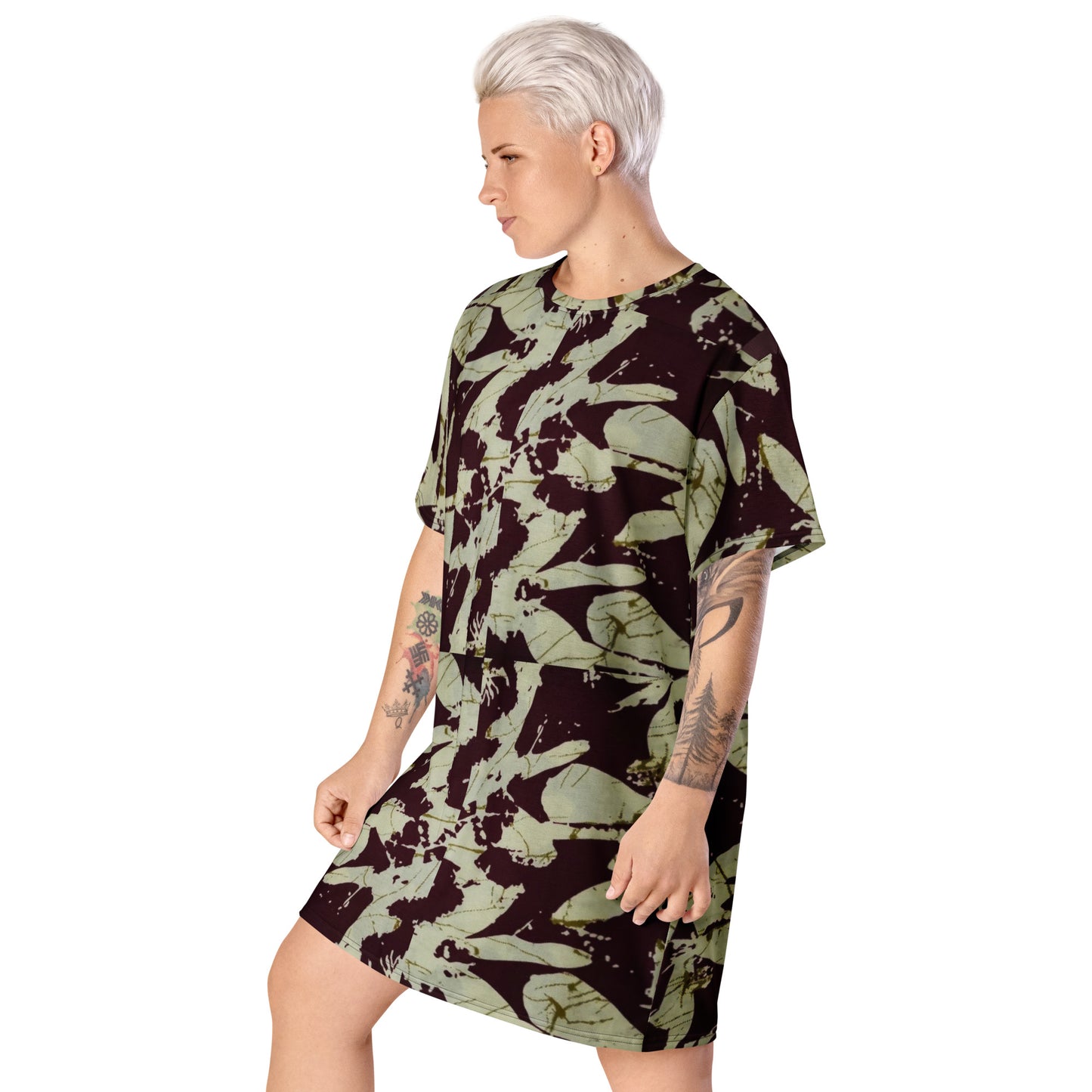 Brown Adire T-shirt Dress