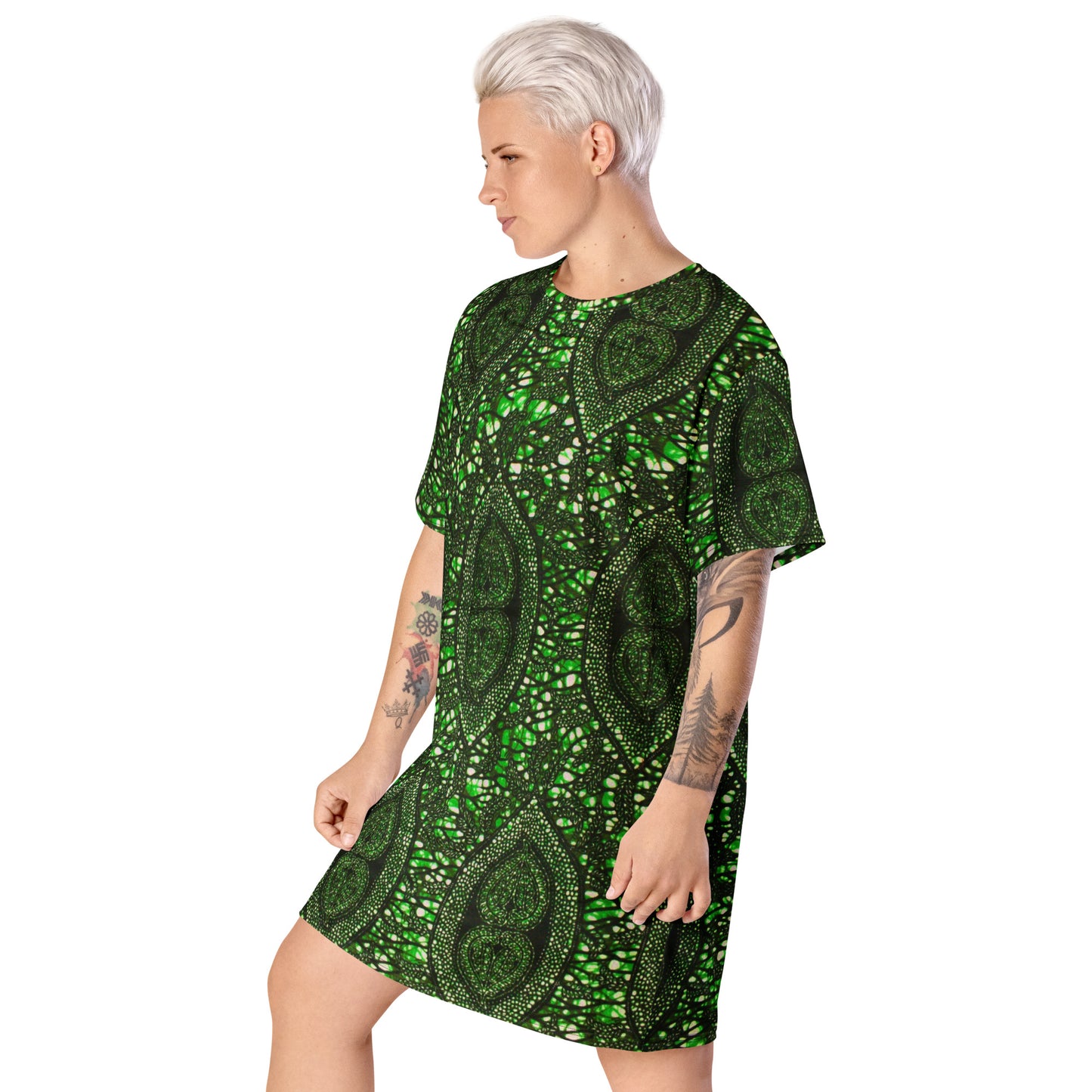 Green Peas Ankara T-shirt Dress