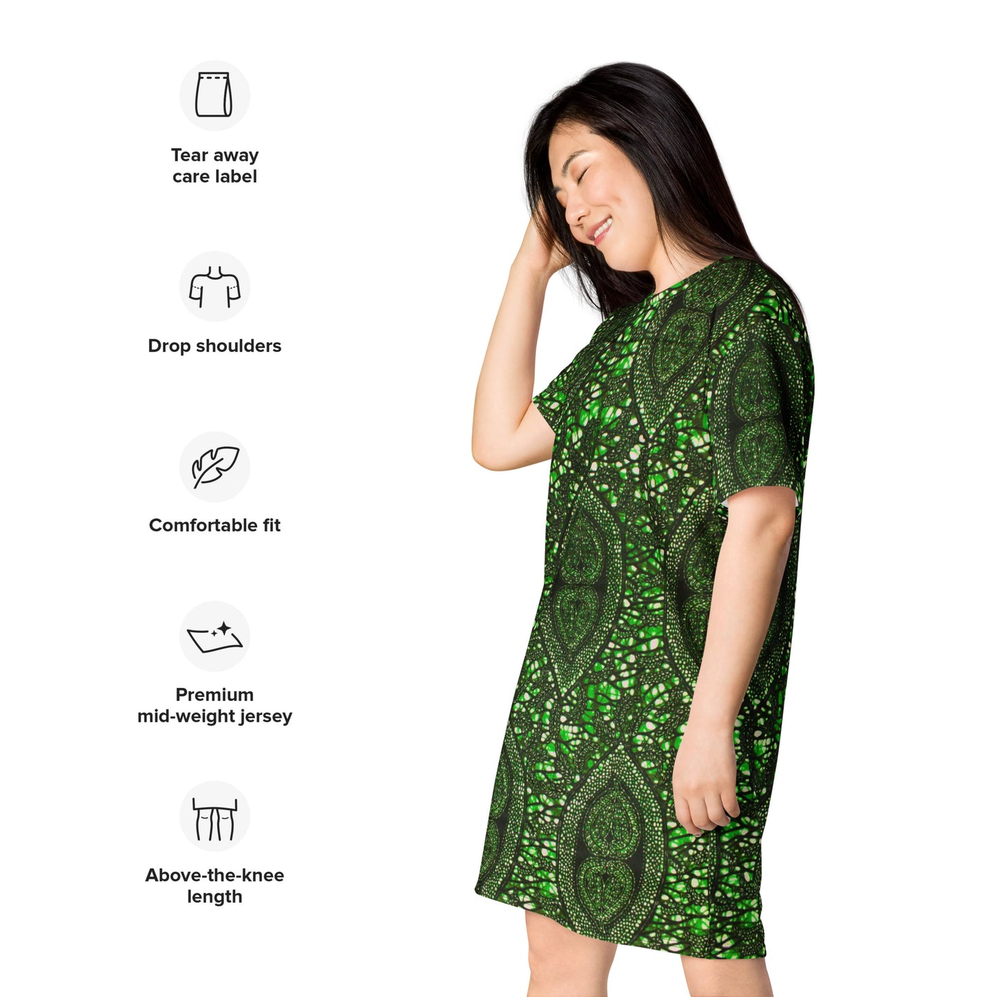 Green Peas Ankara T-shirt Dress