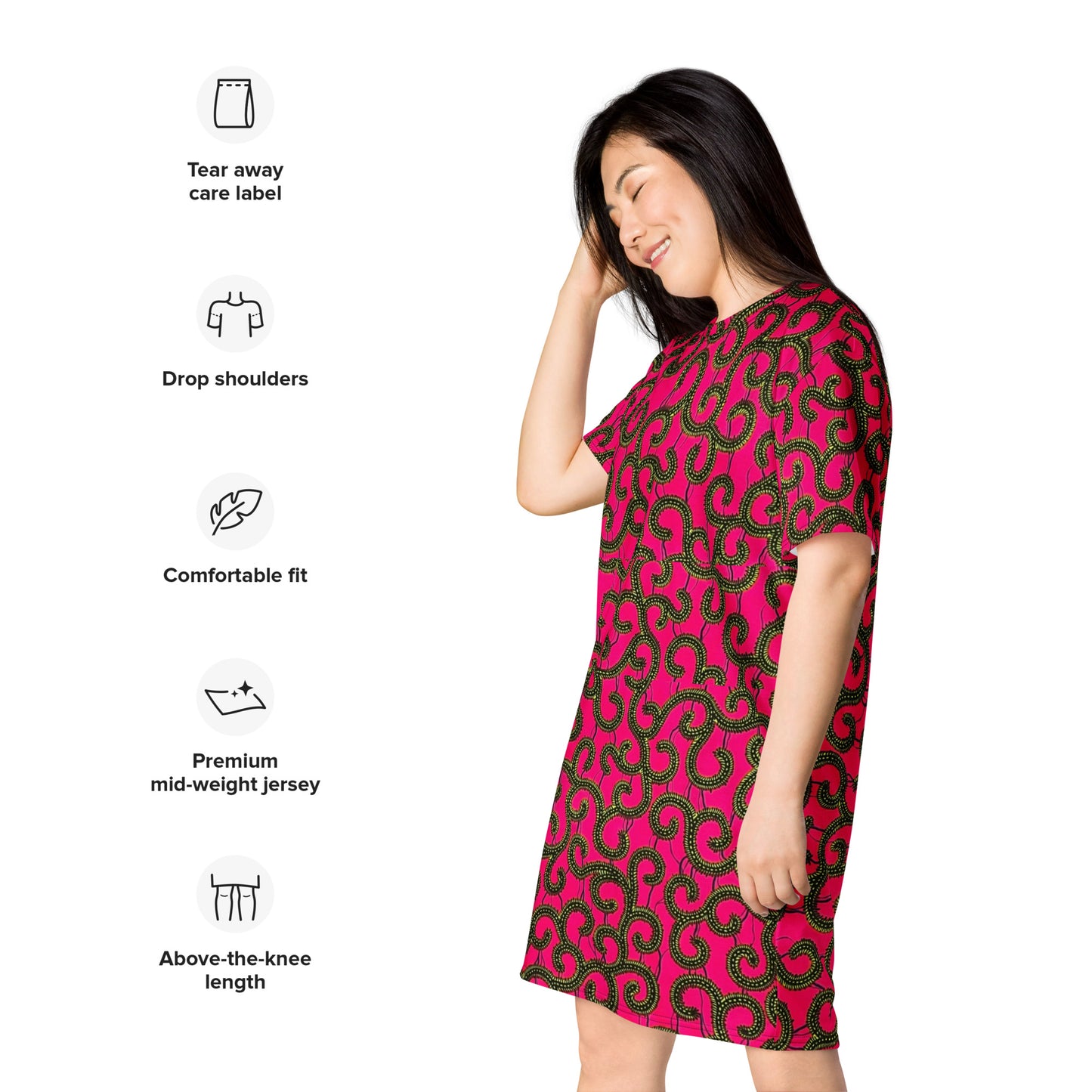 Pink Ankara T-shirt Dress