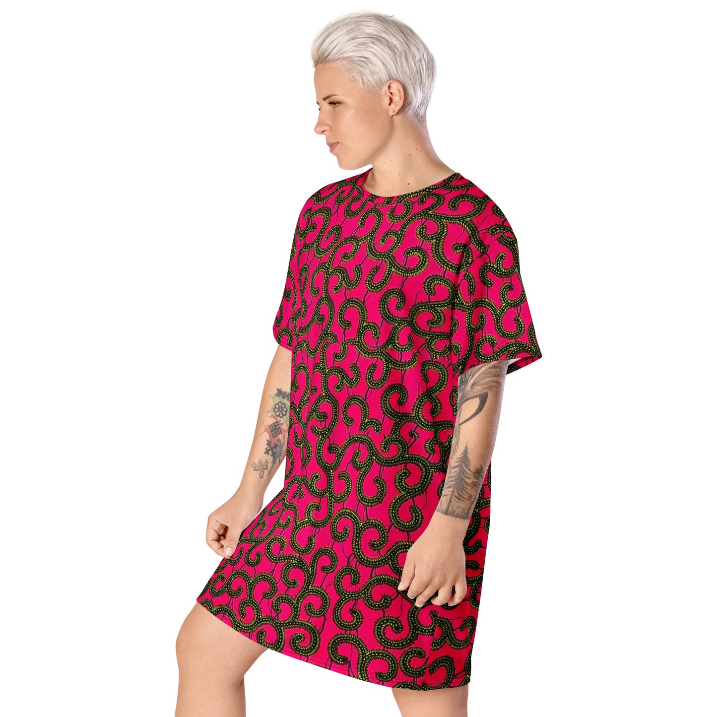 Pink Ankara T-shirt Dress