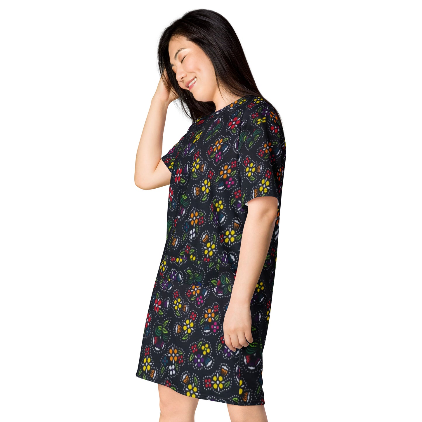 Multicolour Dark Ankara T-shirt Dress