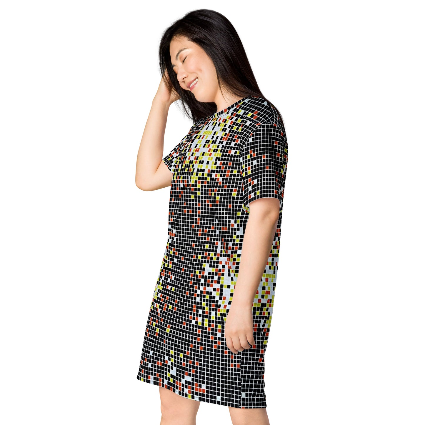 Graphic Square Ankara T-shirt Dress