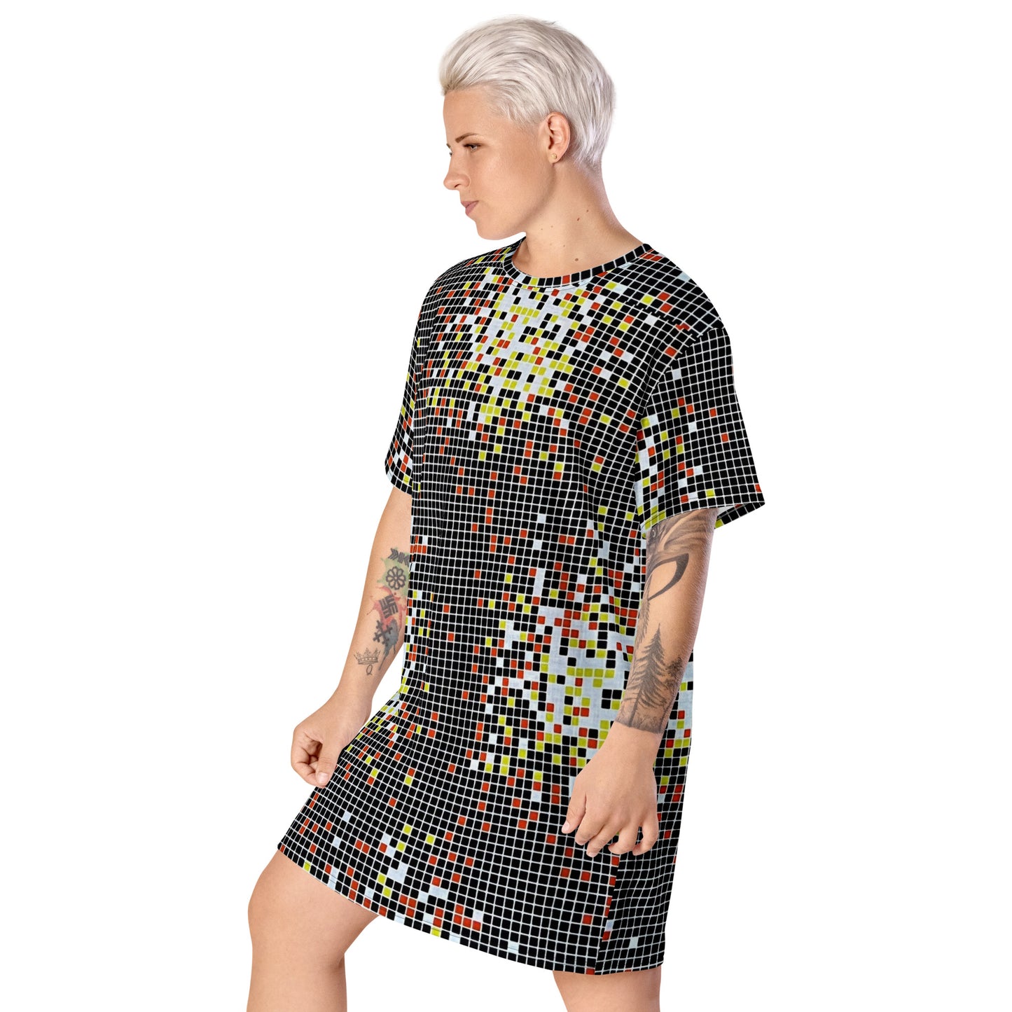 Graphic Square Ankara T-shirt Dress