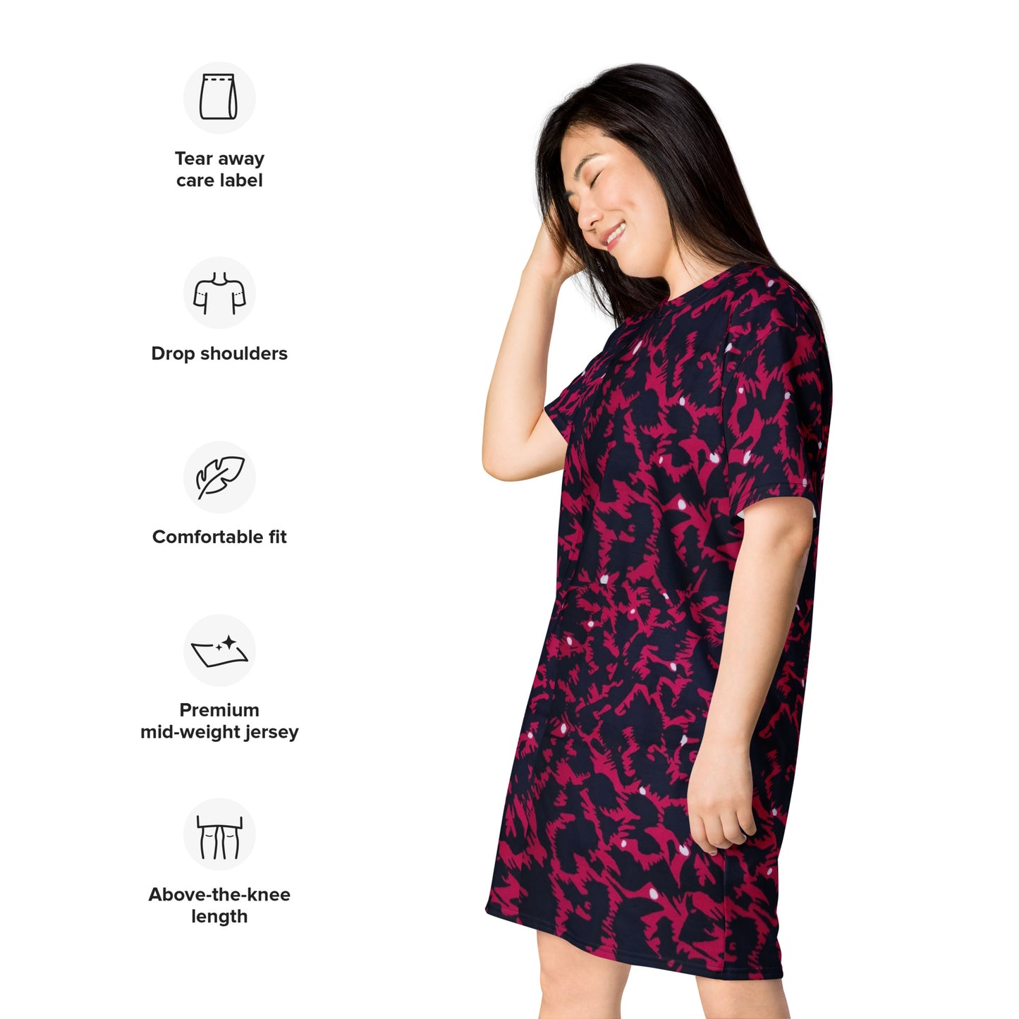 Pink Leopard Ankara T-shirt Dress