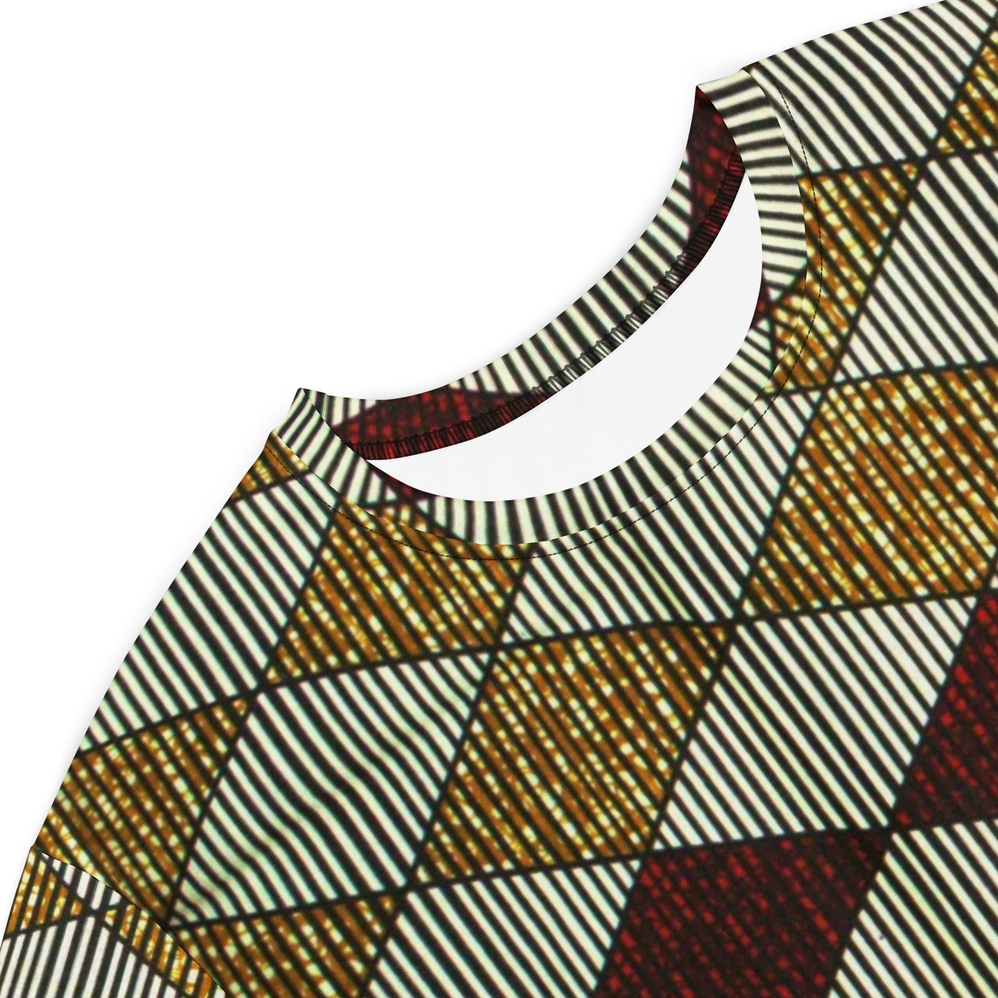 Burgundy Gold Diamond Ankara T-shirt Dress