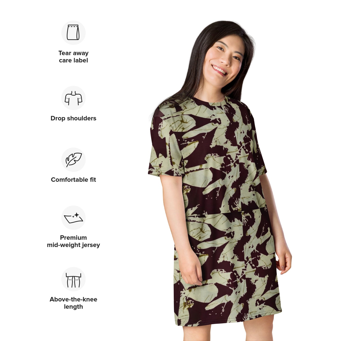 Brown Adire T-shirt Dress