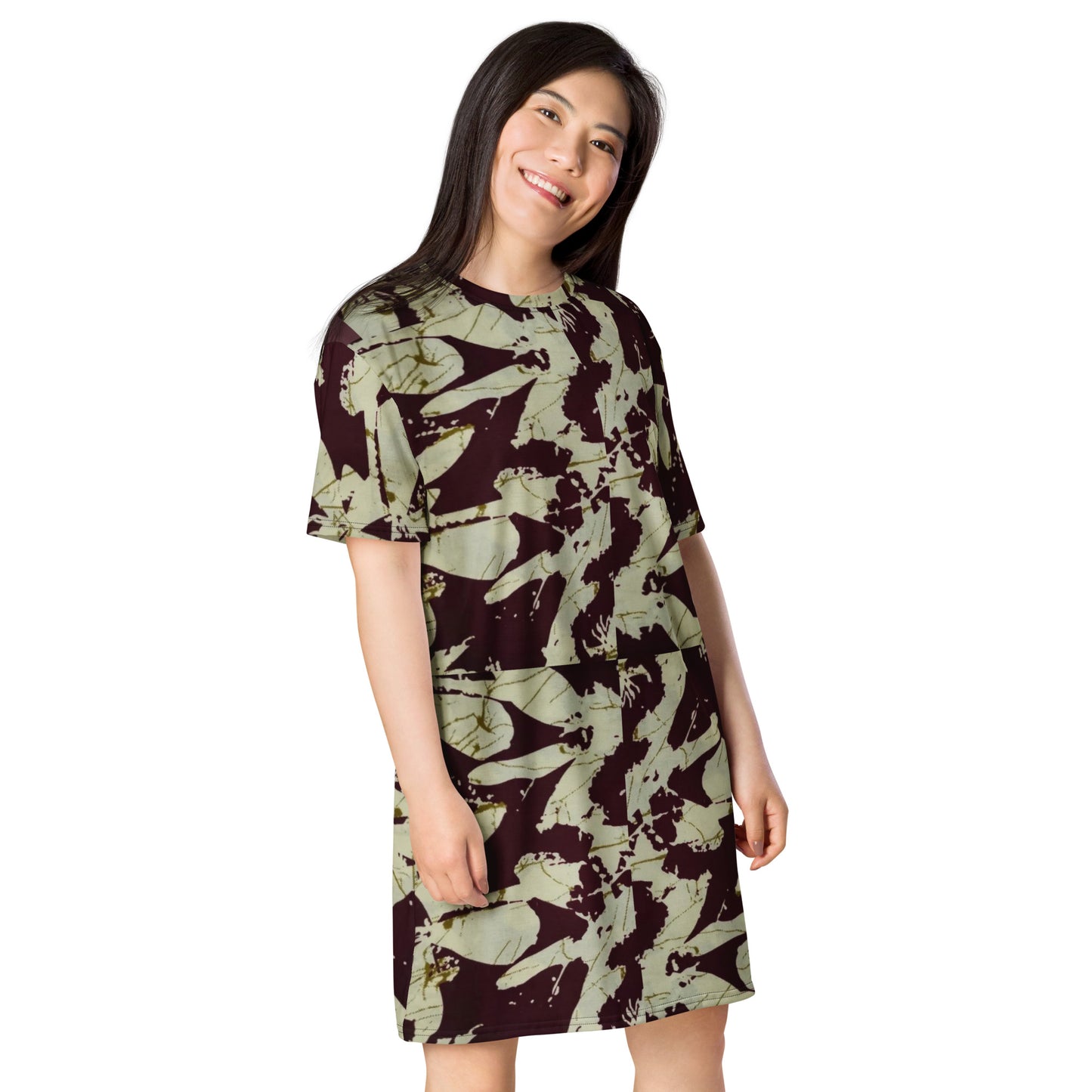 Brown Adire T-shirt Dress