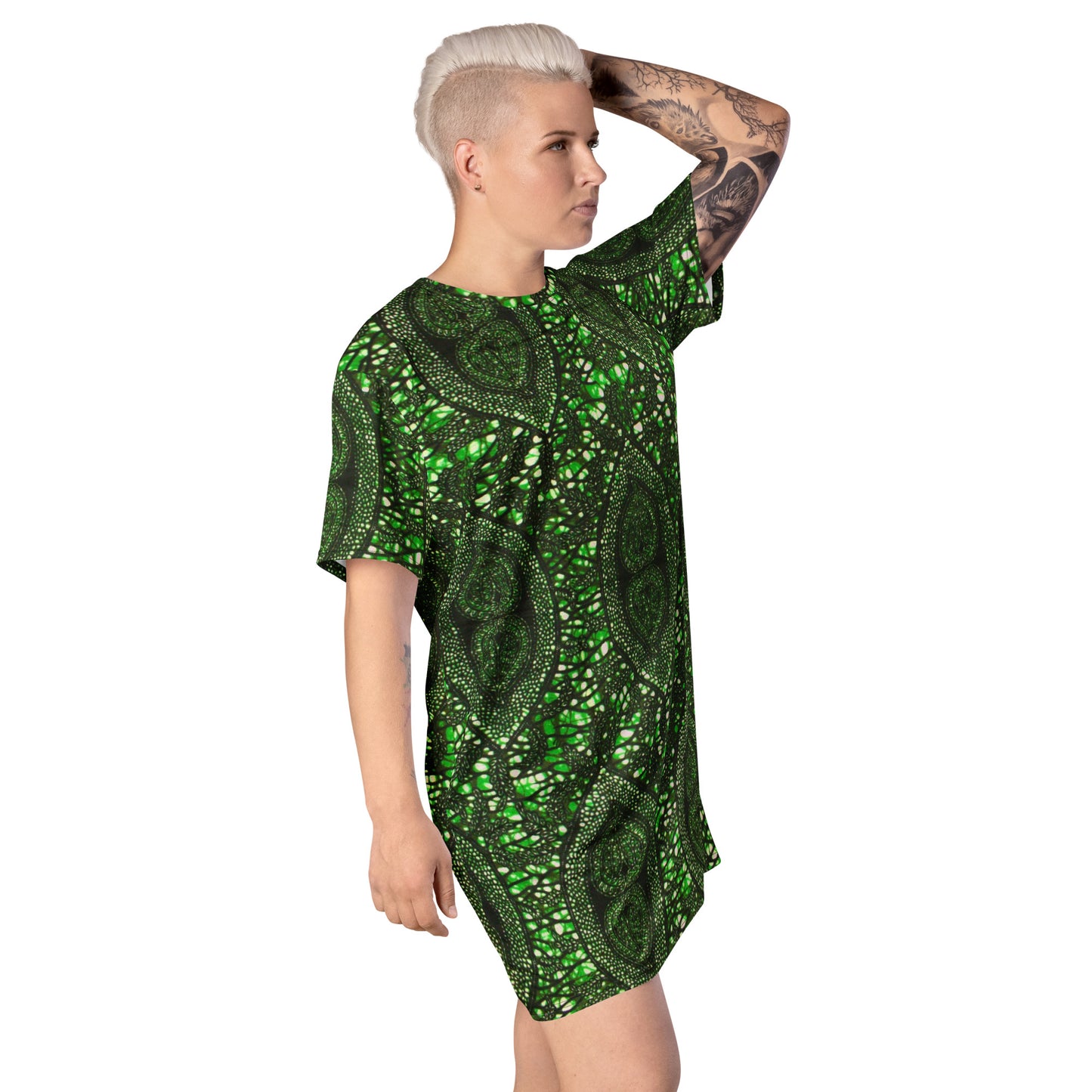 Green Peas Ankara T-shirt Dress