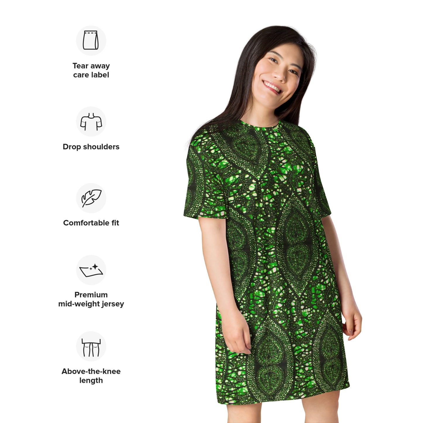 Green Peas Ankara T-shirt Dress