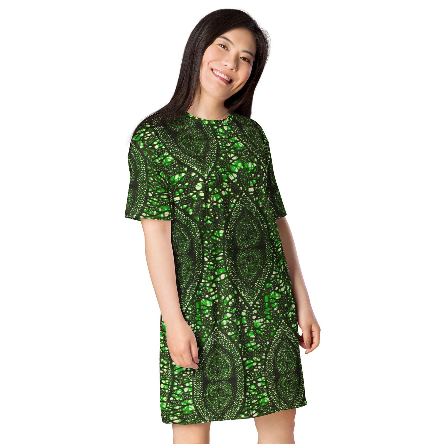 Green Peas Ankara T-shirt Dress