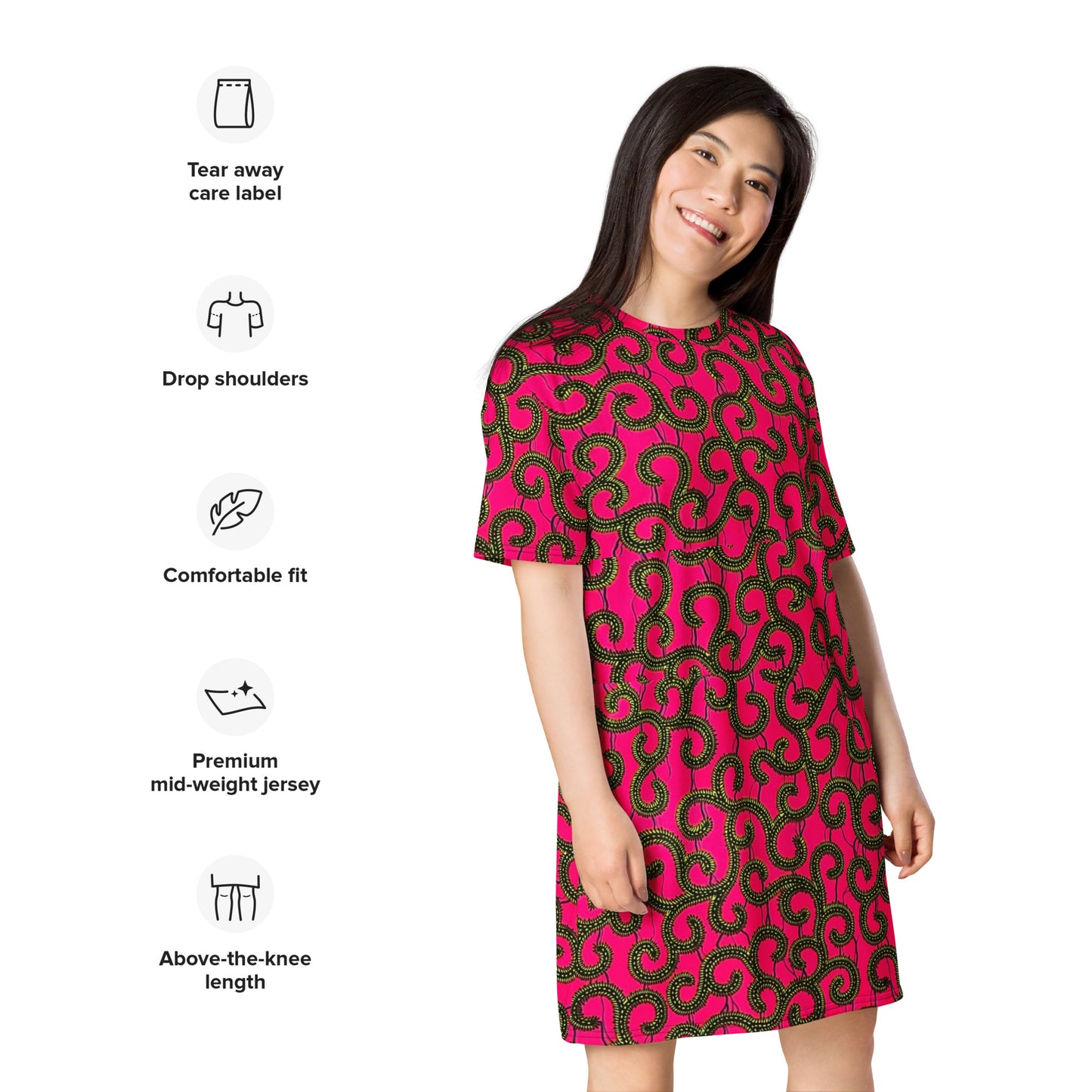 Pink Ankara T-shirt Dress