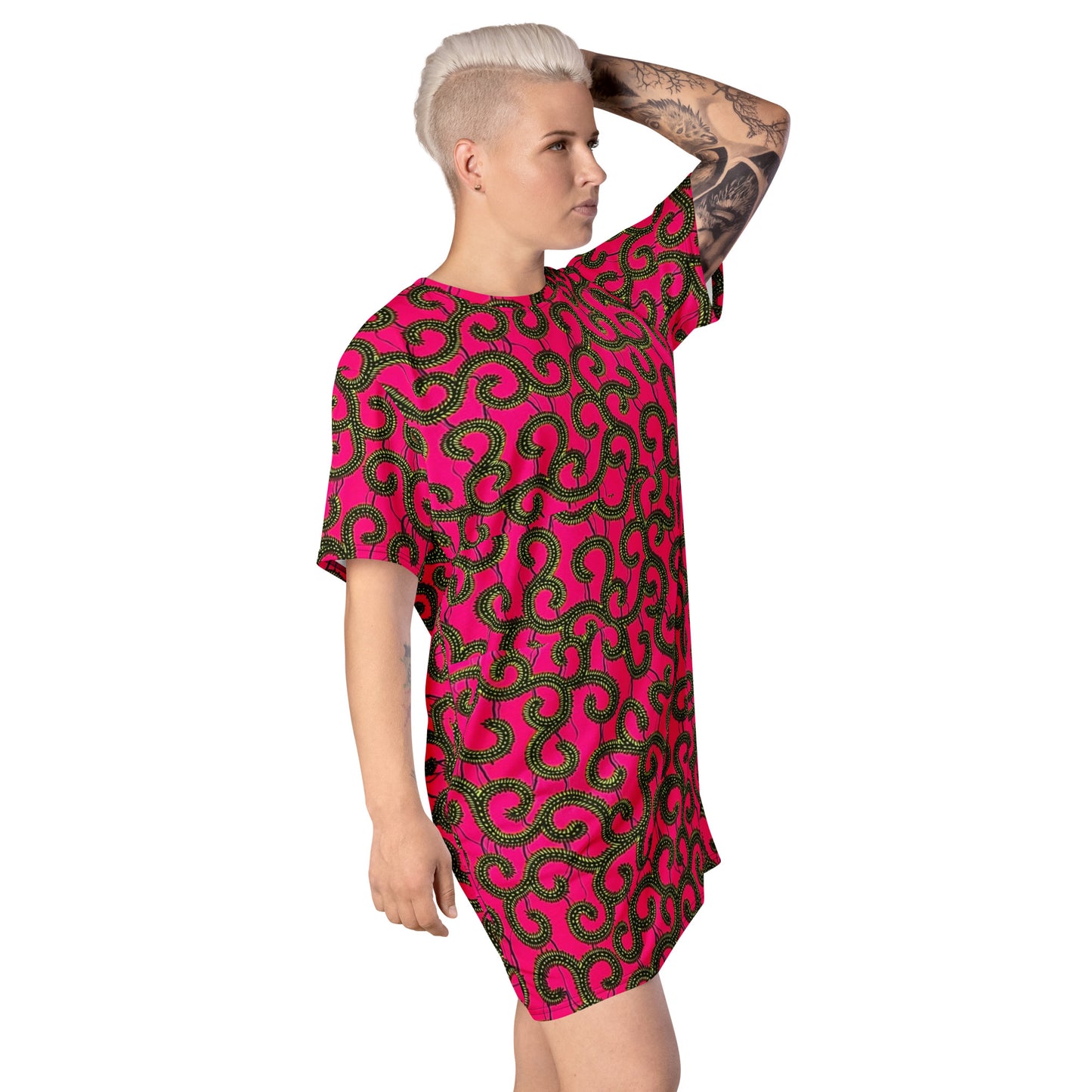 Pink Ankara T-shirt Dress