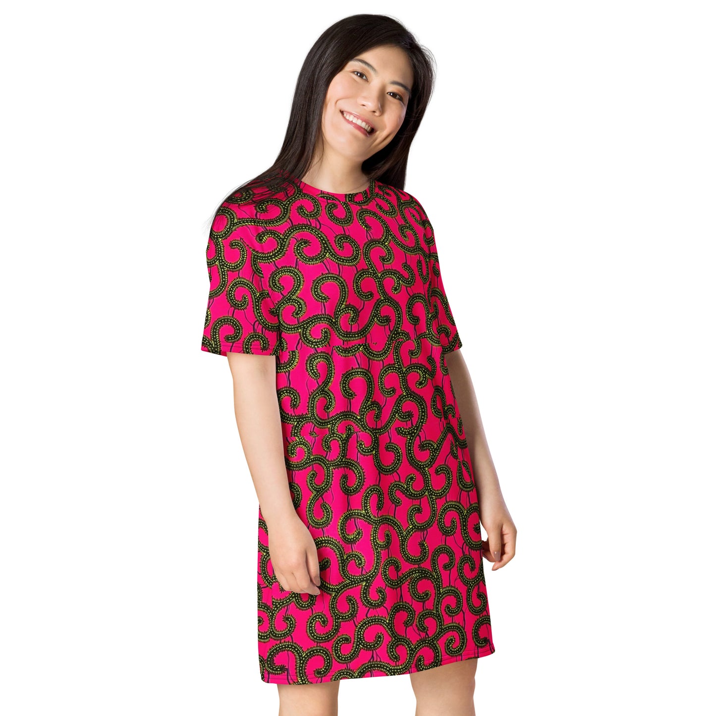 Pink Ankara T-shirt Dress