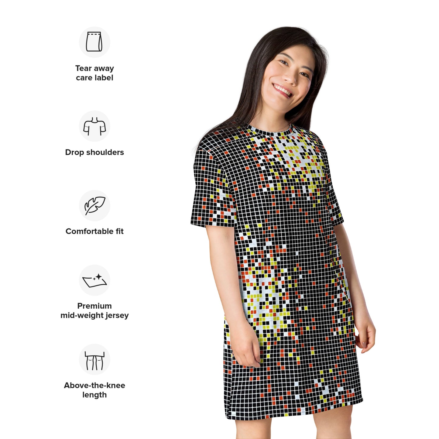 Graphic Square Ankara T-shirt Dress