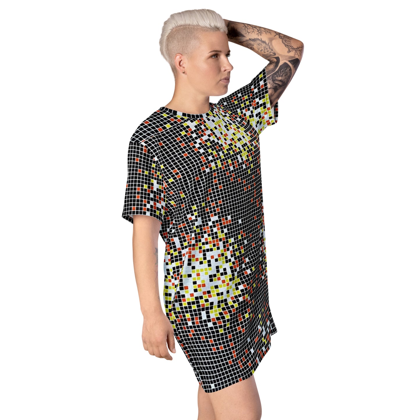 Graphic Square Ankara T-shirt Dress