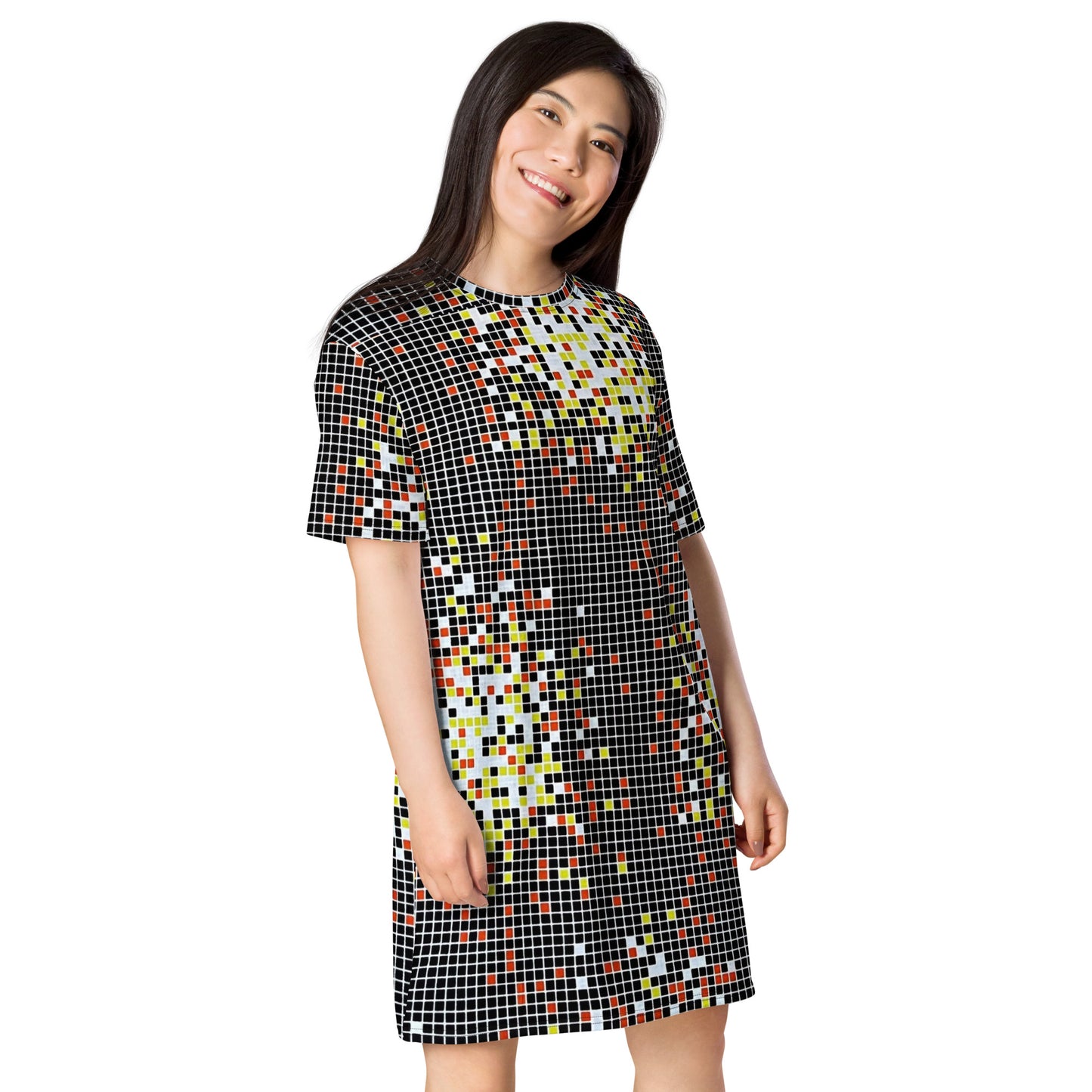 Graphic Square Ankara T-shirt Dress