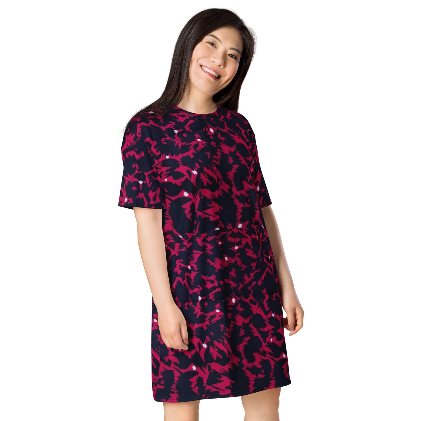 Pink Leopard Ankara T-shirt Dress