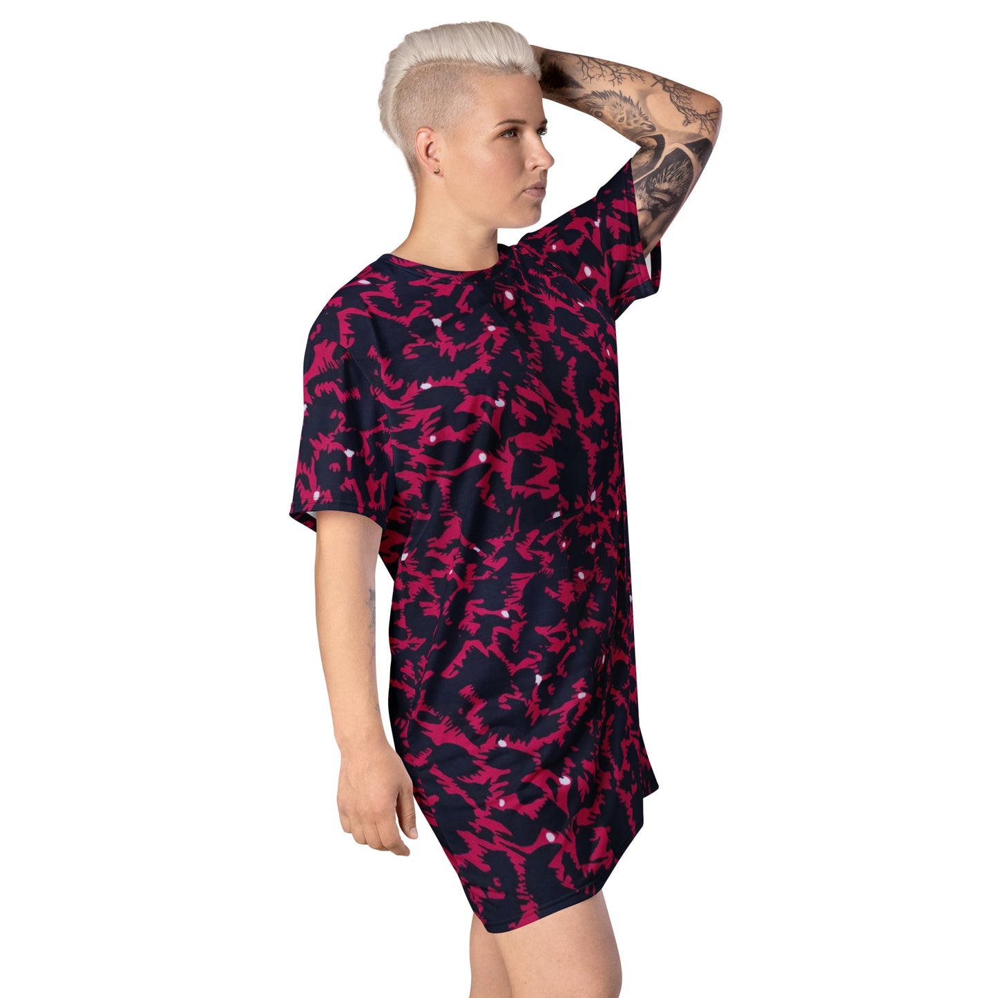 Pink Leopard Ankara T-shirt Dress