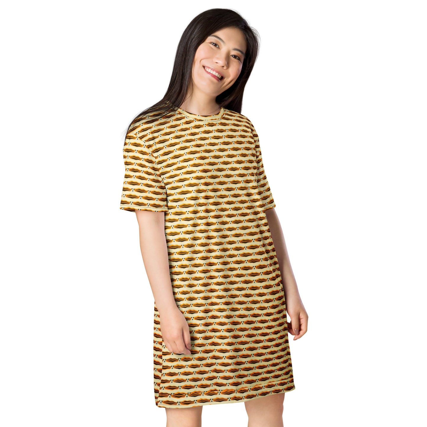 Brown Print Ankara T-shirt Dress