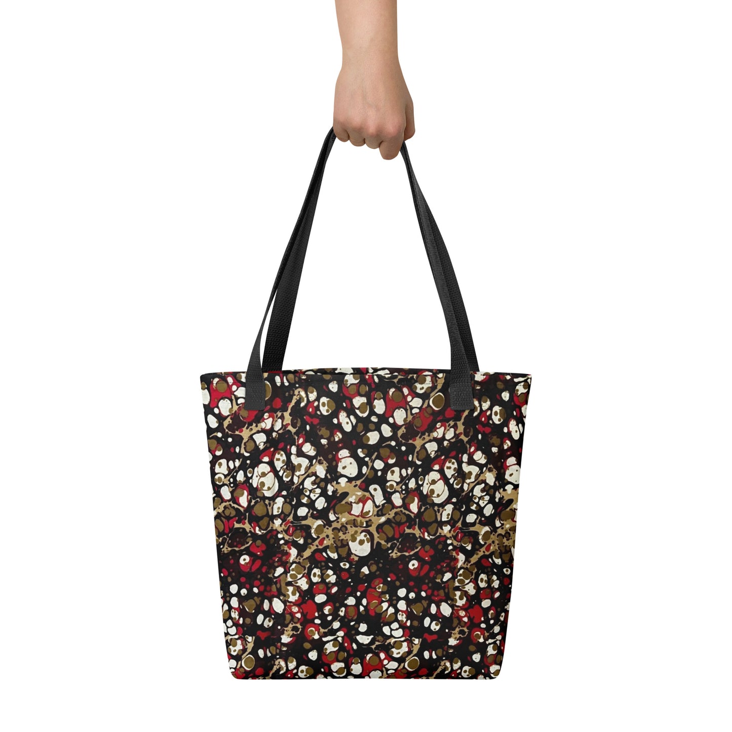 Red Abstract Adire Tote Bag