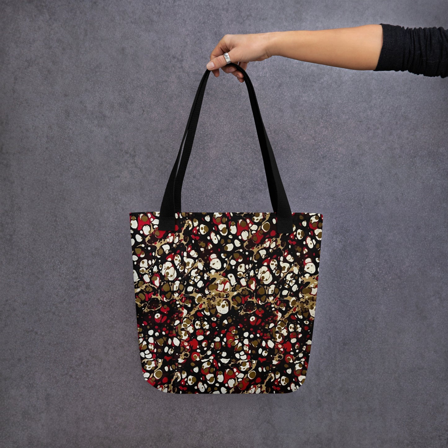 Red Abstract Adire Tote Bag