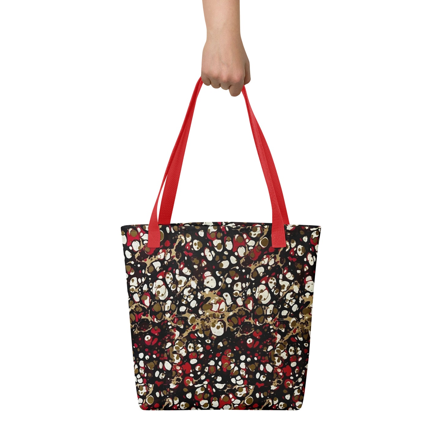 Red Abstract Adire Tote Bag