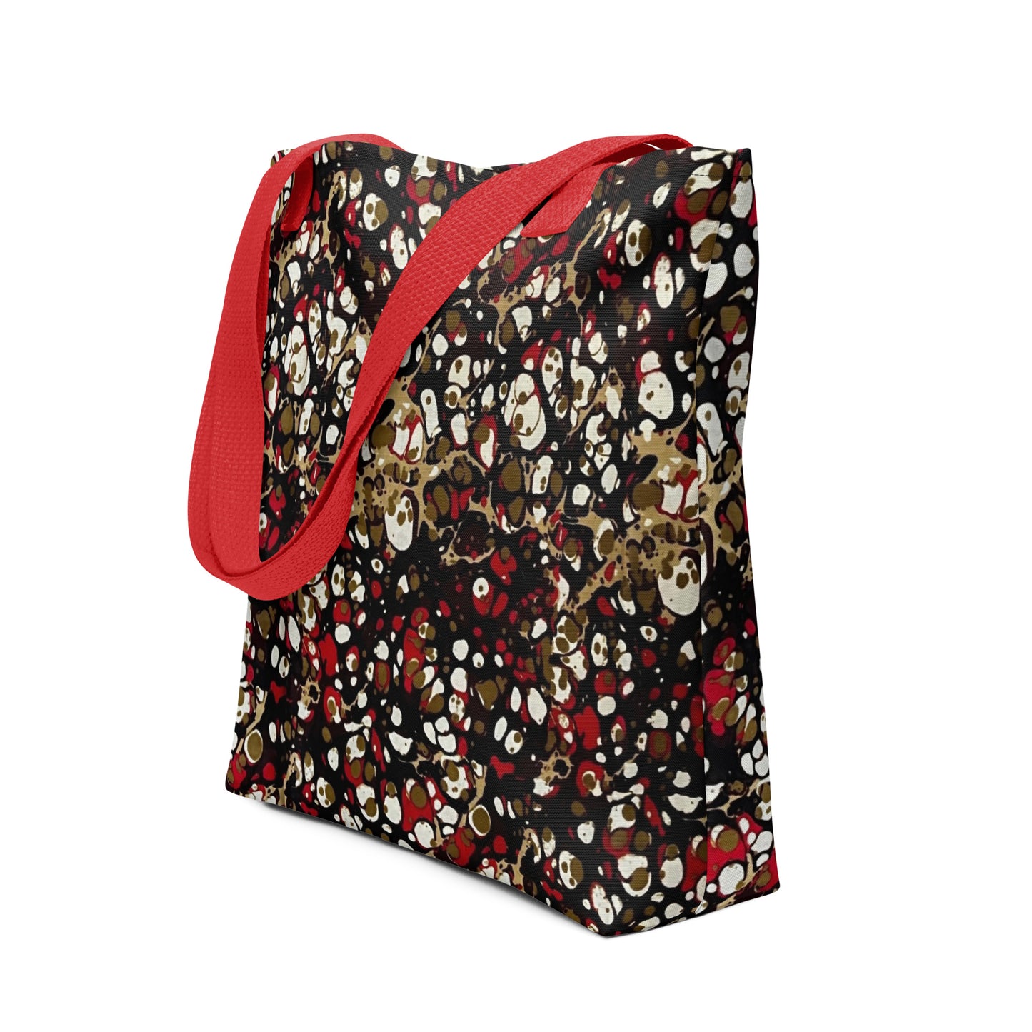 Red Abstract Adire Tote Bag