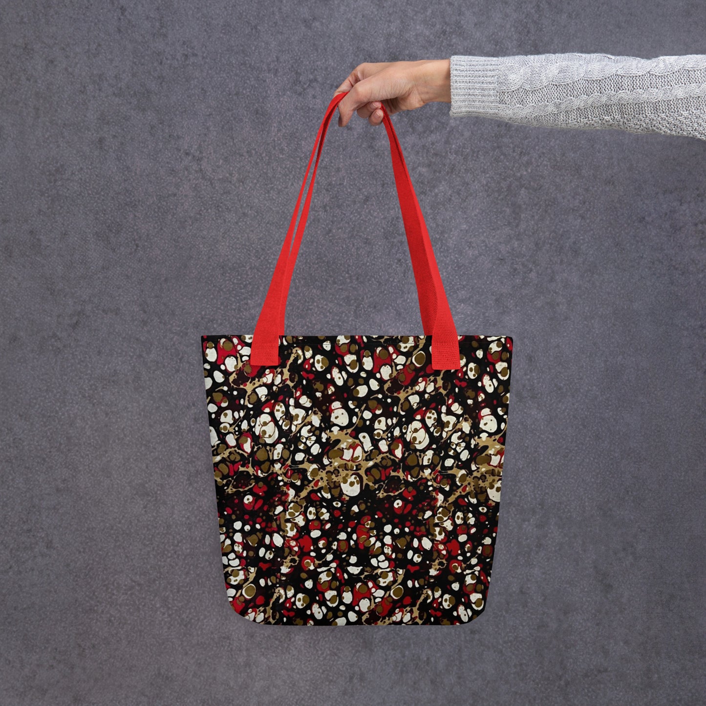 Red Abstract Adire Tote Bag